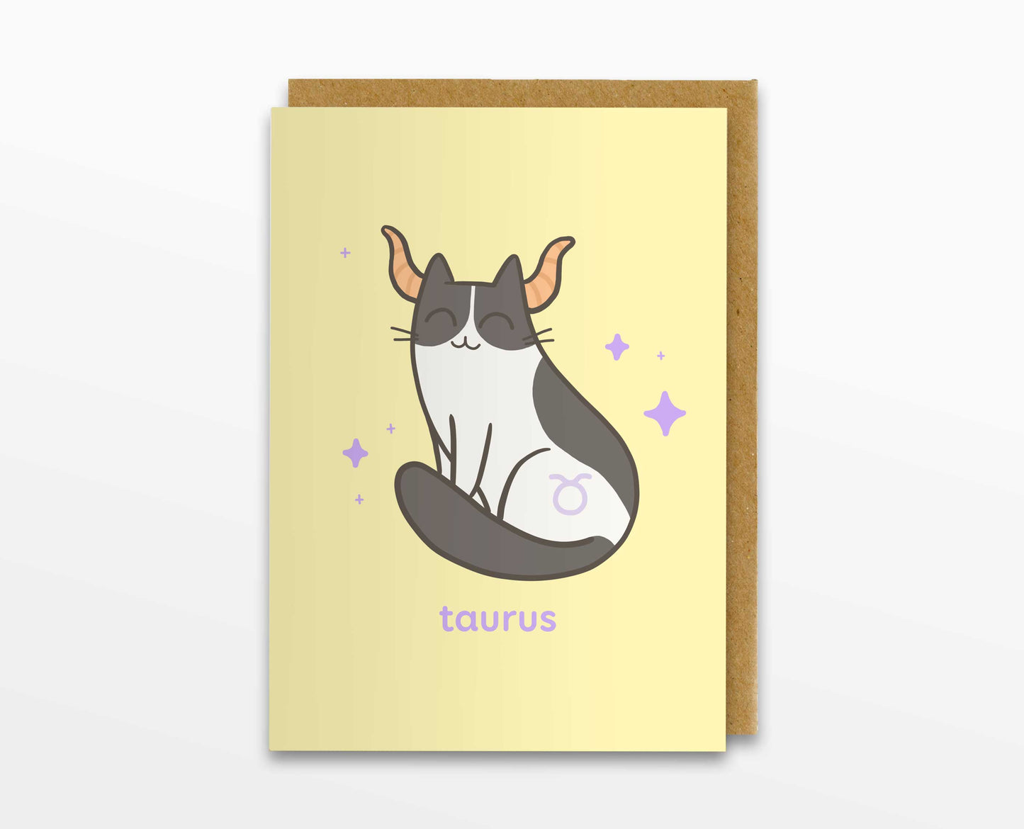 Taurus Zodiac Cat Greeting Card