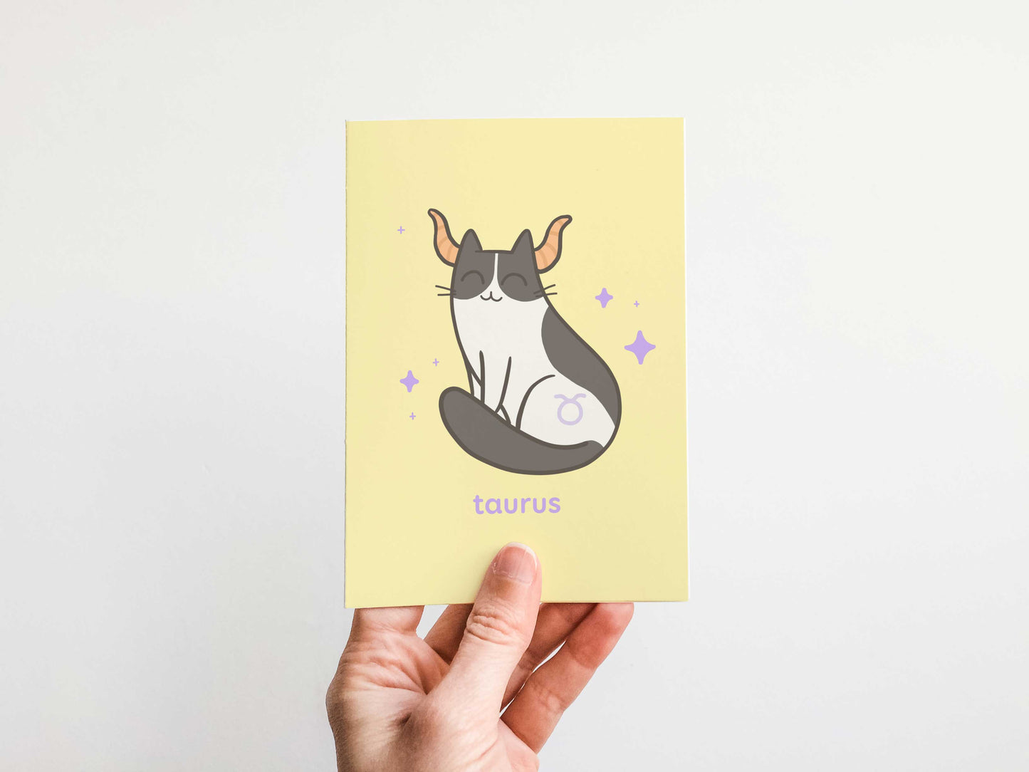 Taurus Zodiac Cat Greeting Card