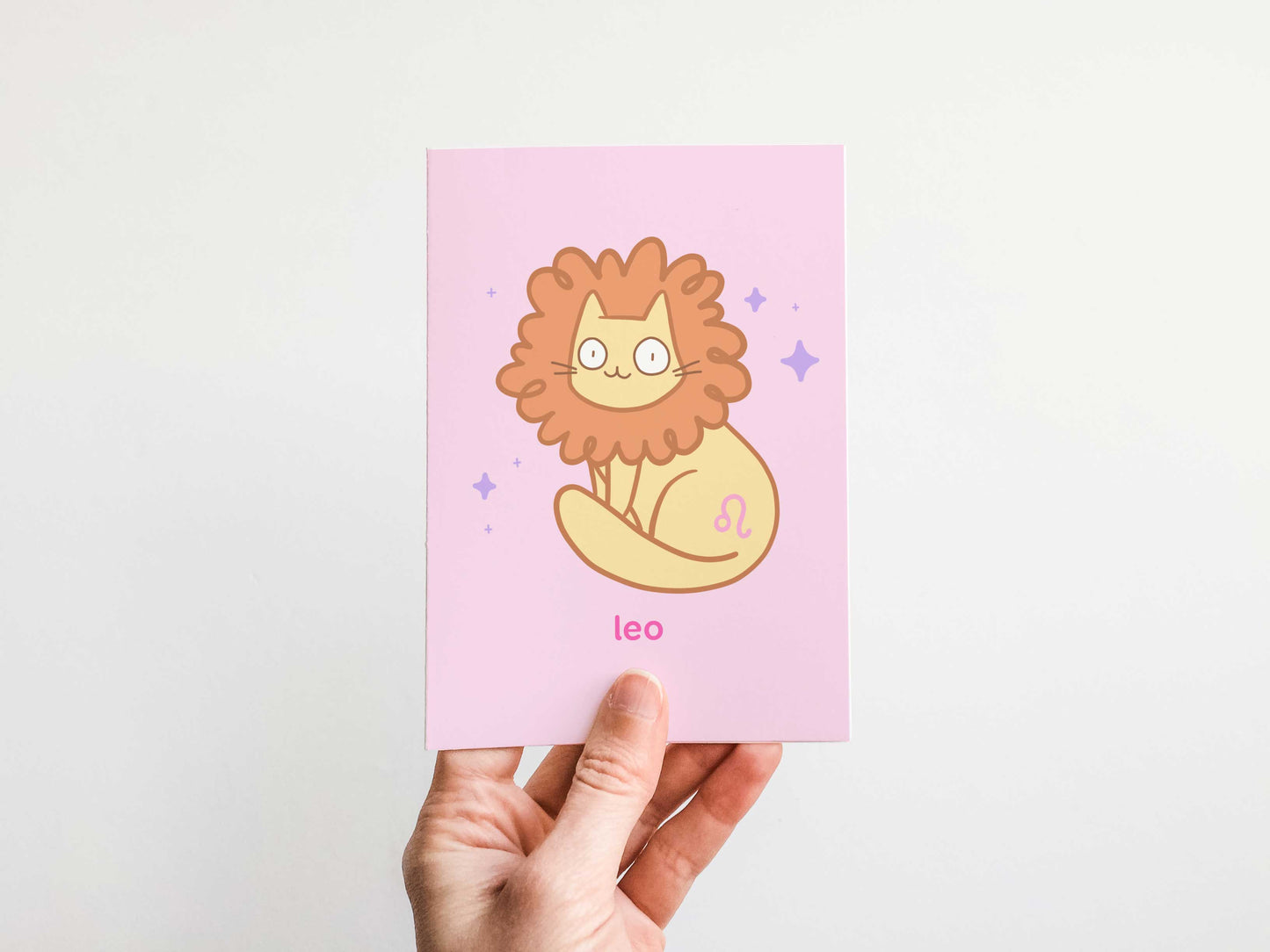 Leo Zodiac Cat Greeting Card