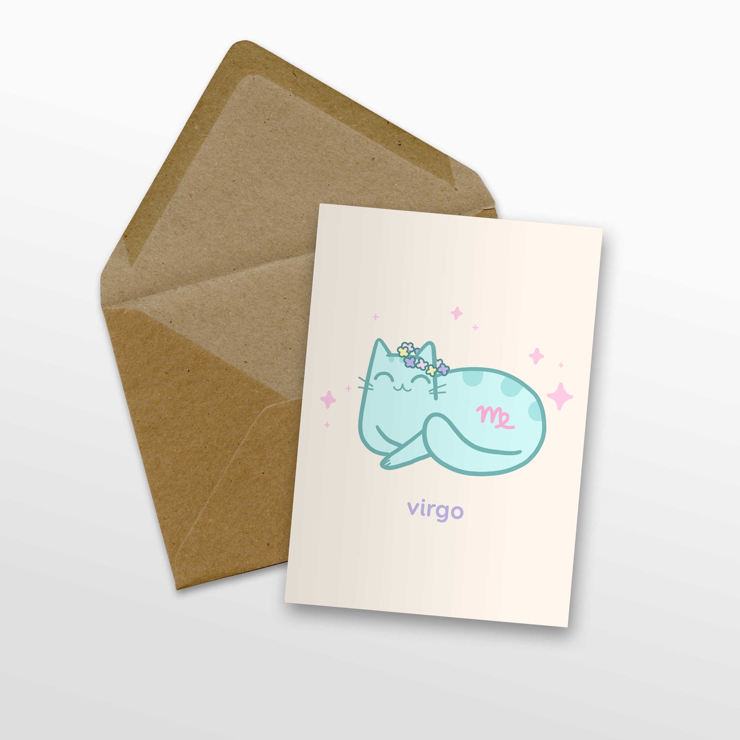 Virgo Zodiac Cat Greeting Card