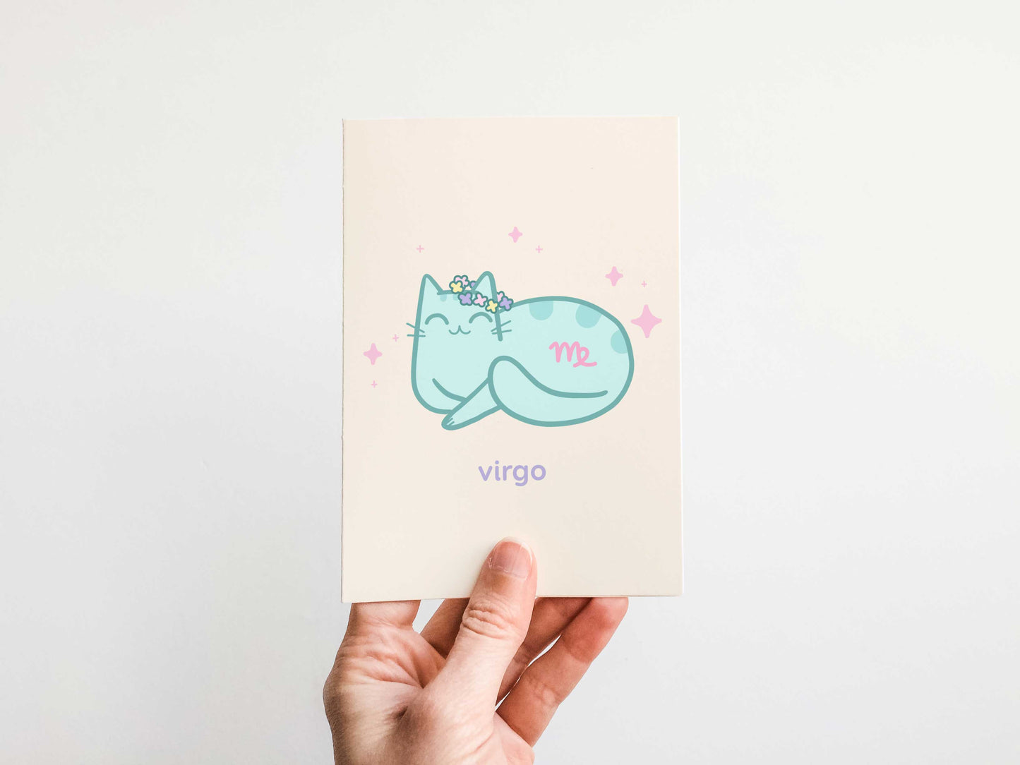 Virgo Zodiac Cat Greeting Card