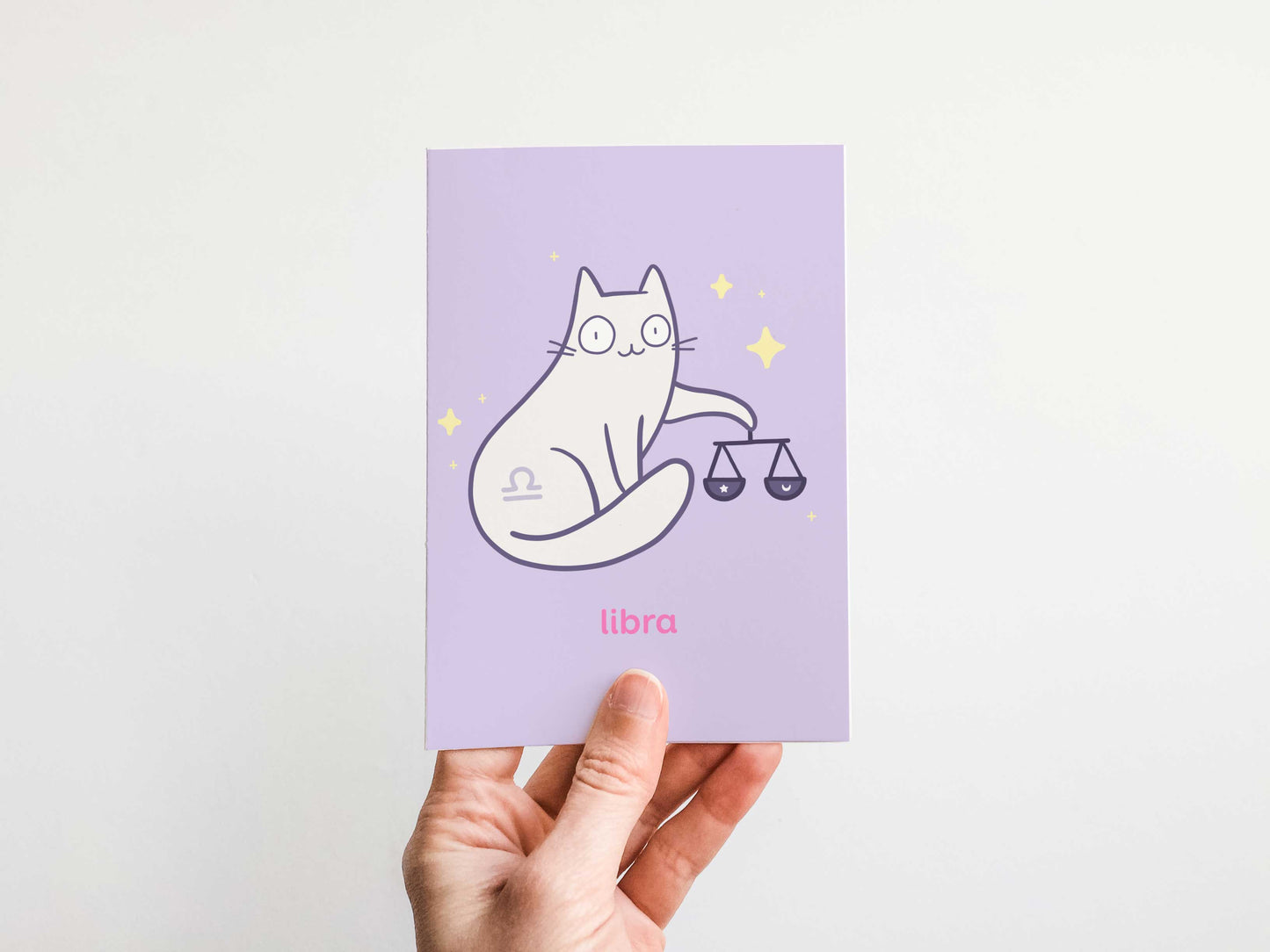 Libra Zodiac Cat Greeting Card