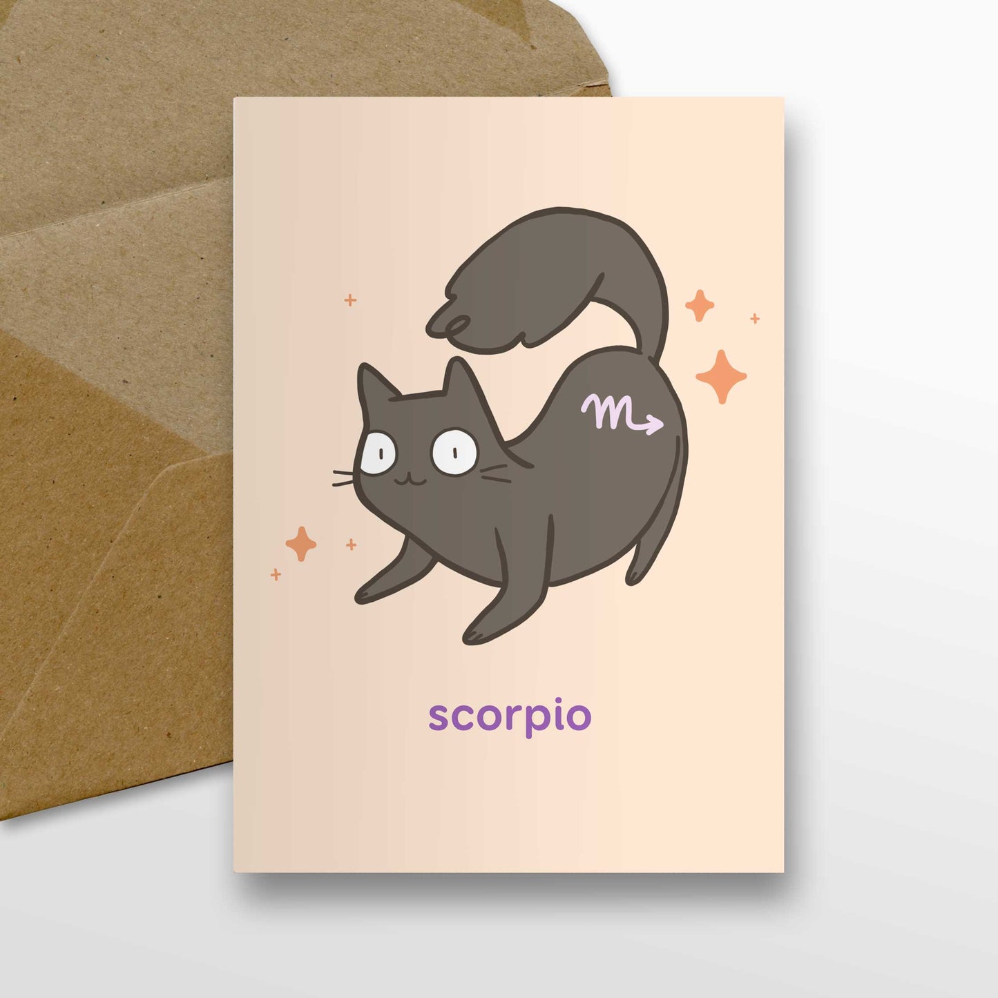 Scorpio Zodiac Cat Greeting Card