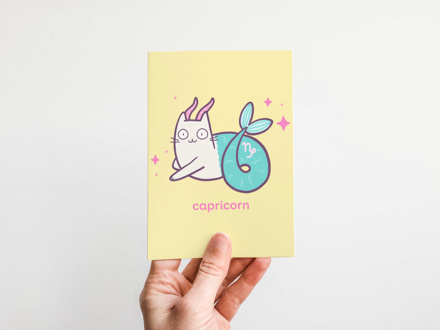 Capricorn Zodiac Cat Greeting Card