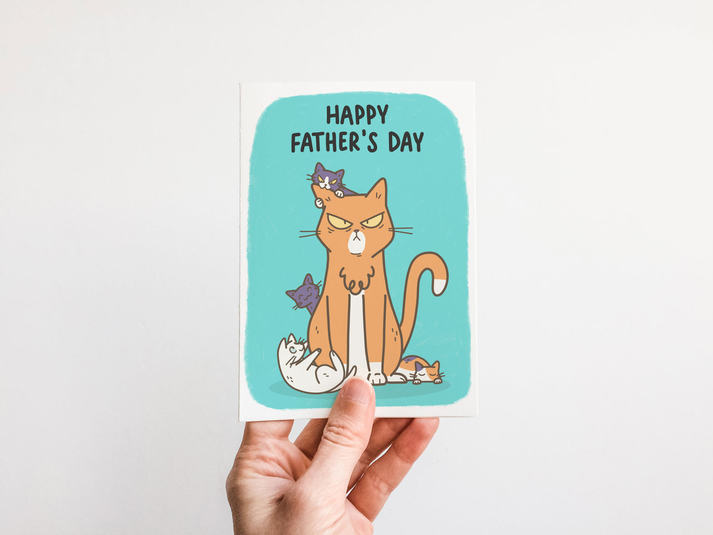 Grumpy Cat Dad & Kittens Father's Day Card