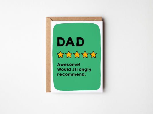 Dad - 5-Star Review Father's Day Card