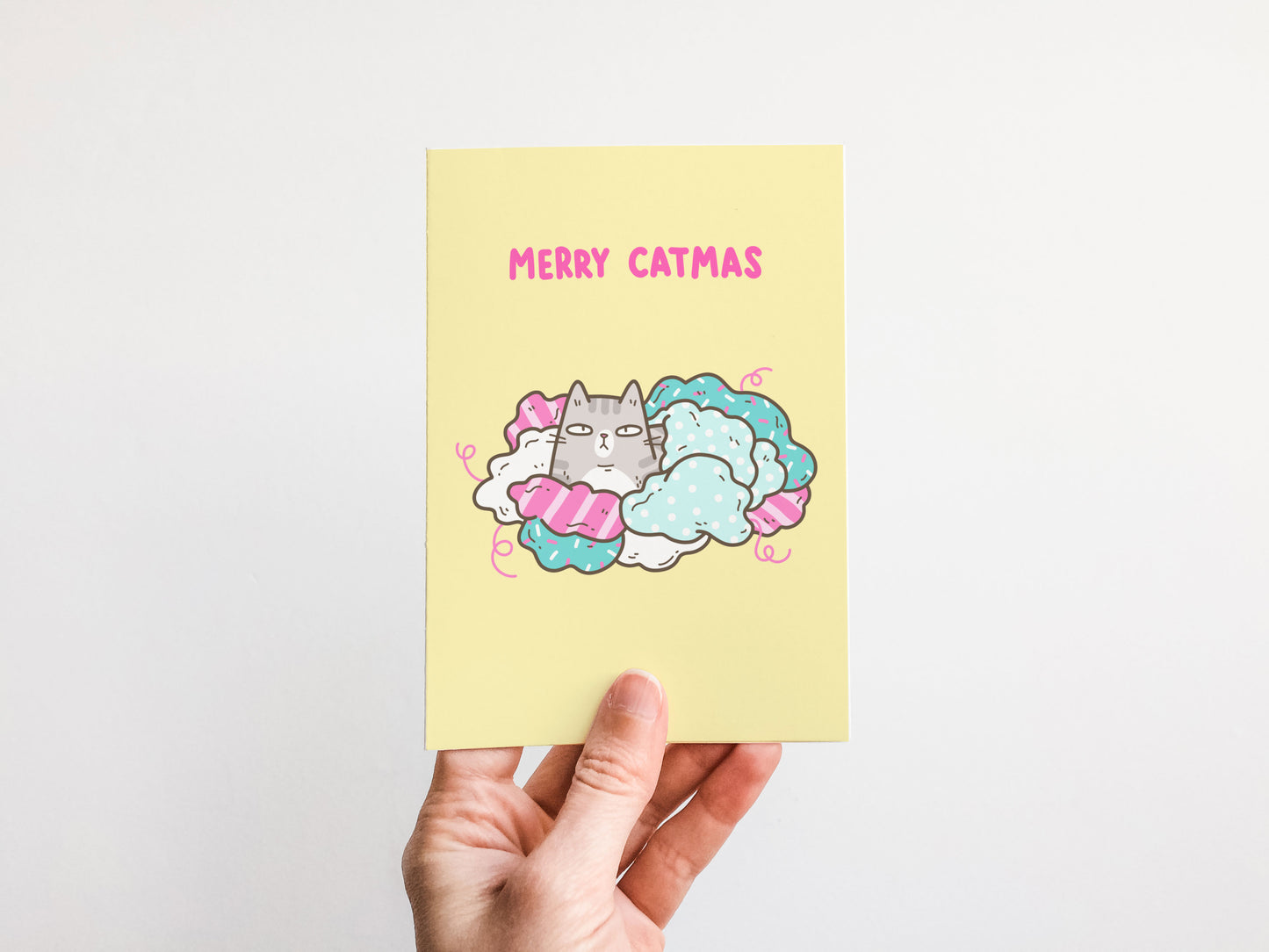 Cat And Wrapping Paper (Catmas) Card