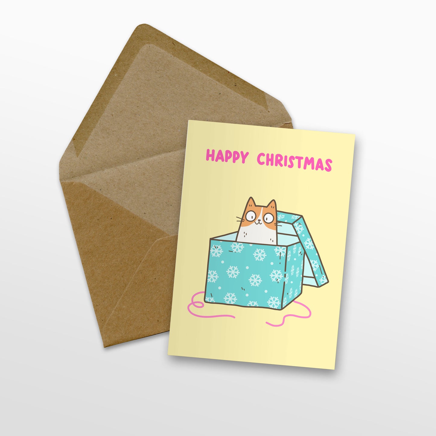 Christmas Cat In Box Card