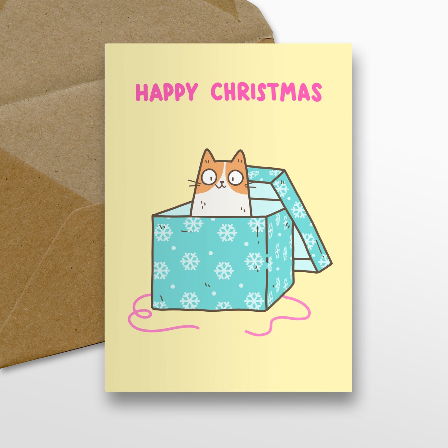 Christmas Cat In Box Card