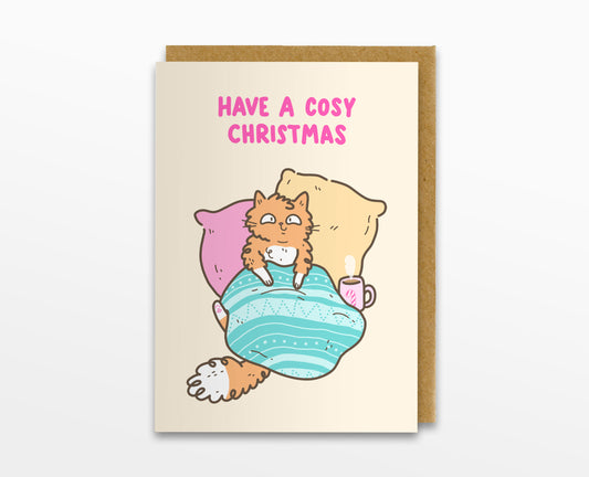 Cosy Christmas Cat Card