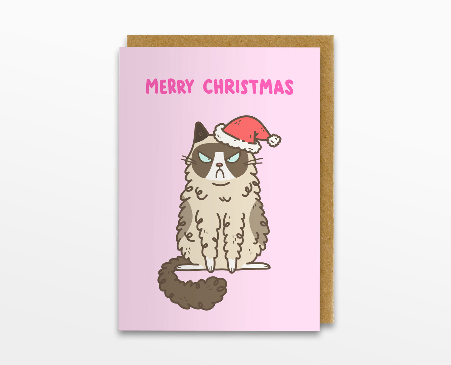 Grumpy Christmas Cat Card