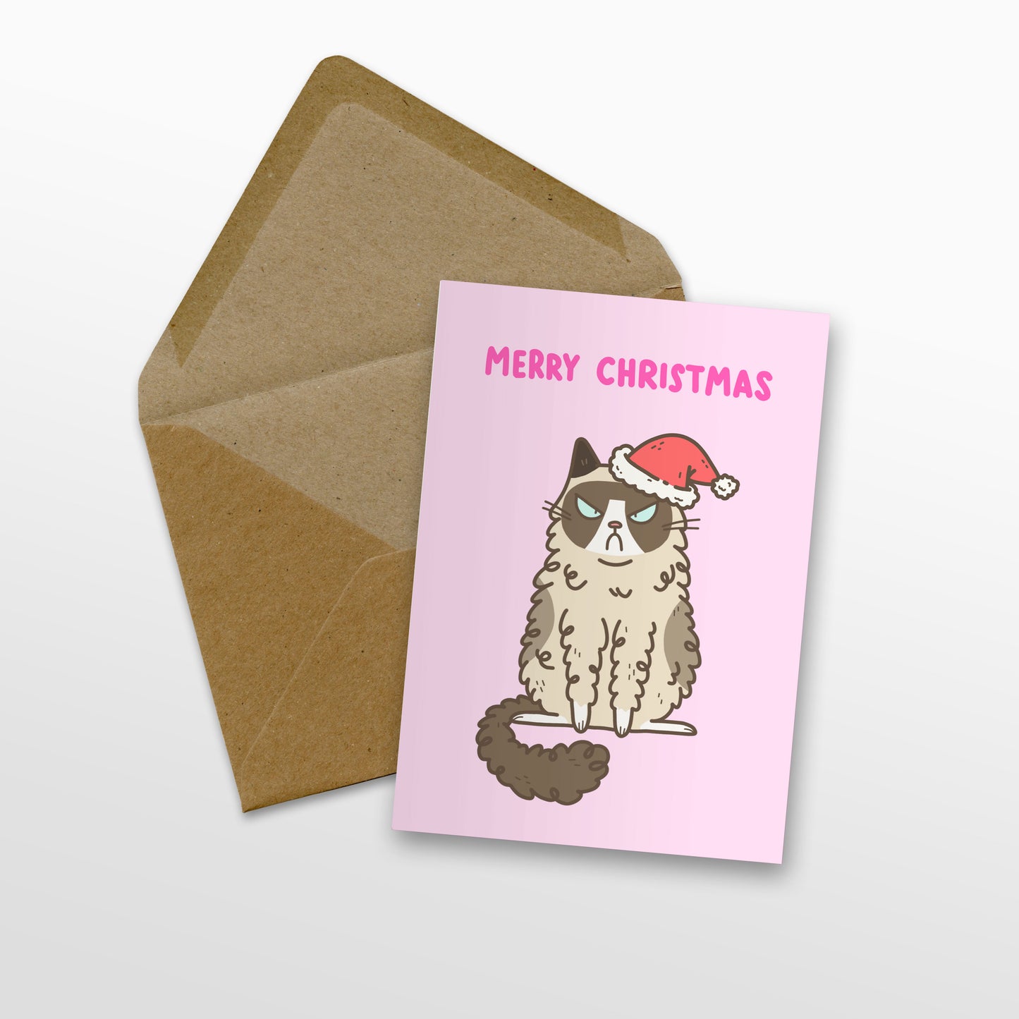 Grumpy Christmas Cat Card