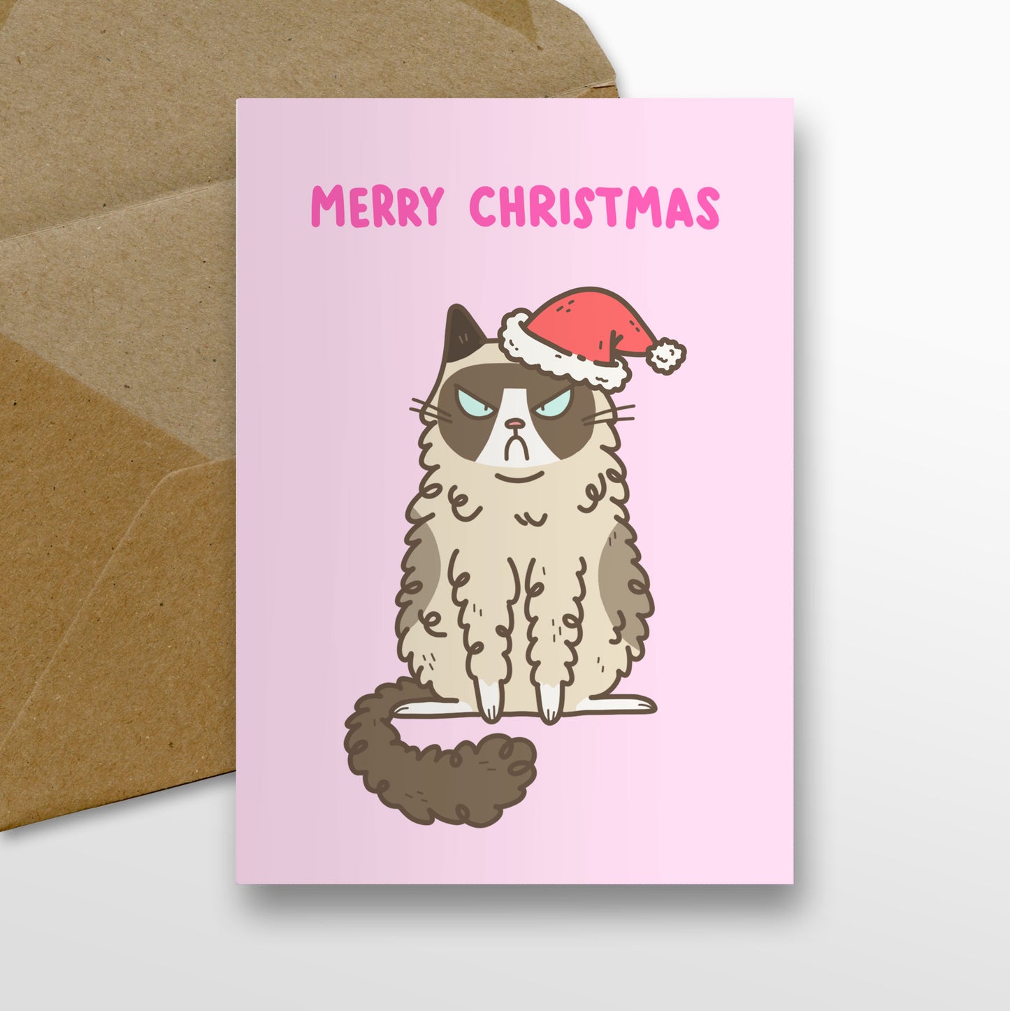 Grumpy Christmas Cat Card