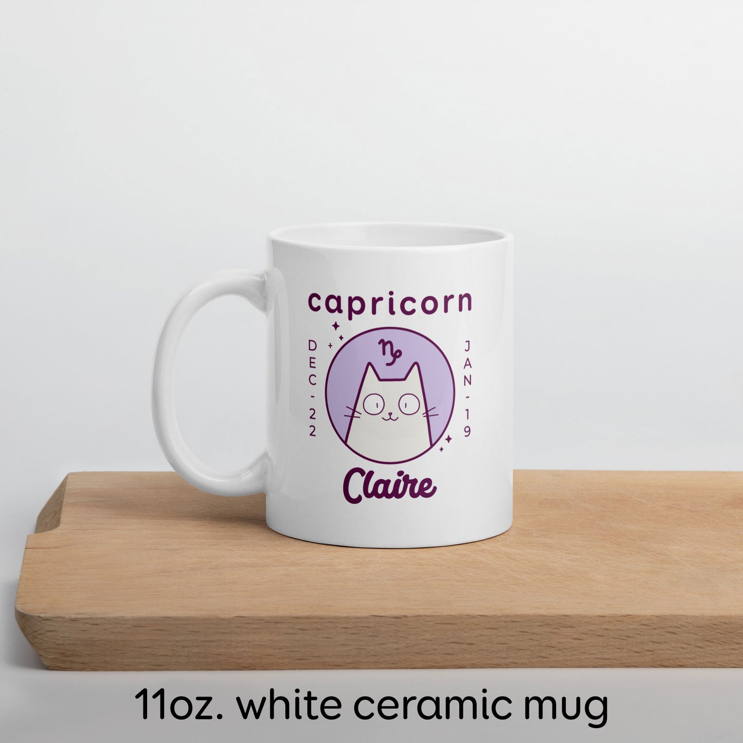 Personalised Capricorn Cat Mug