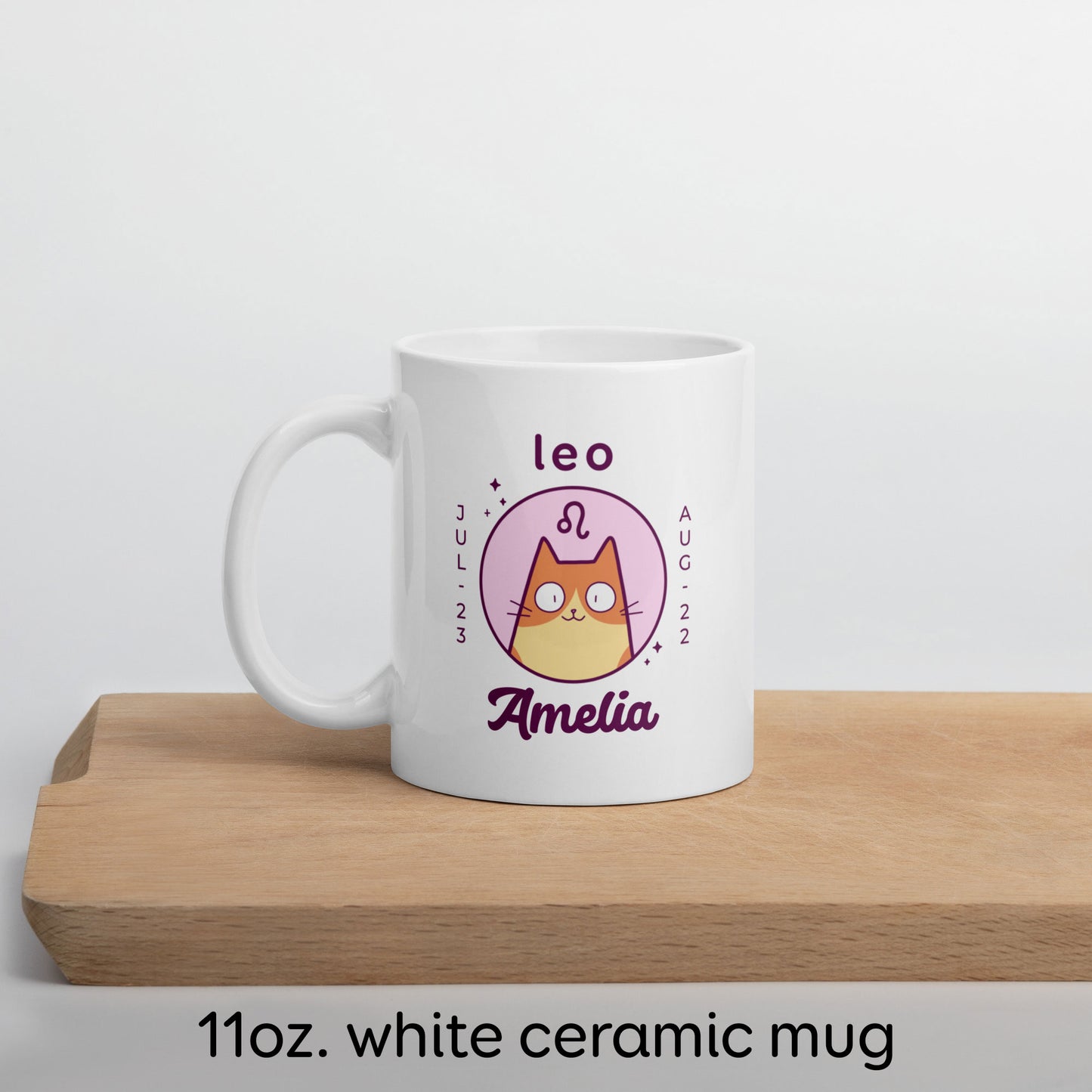 Personalised Leo Cat Mug