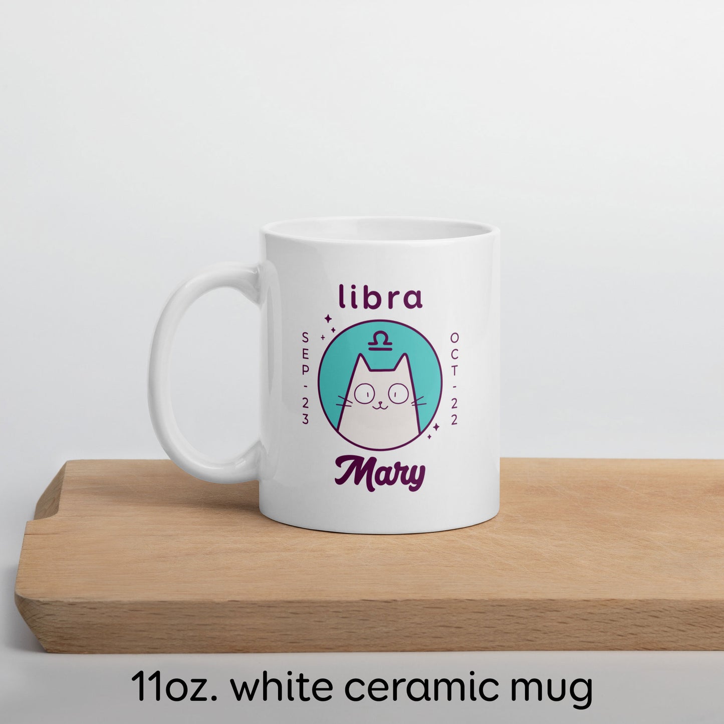 Personalised Libra Cat Mug