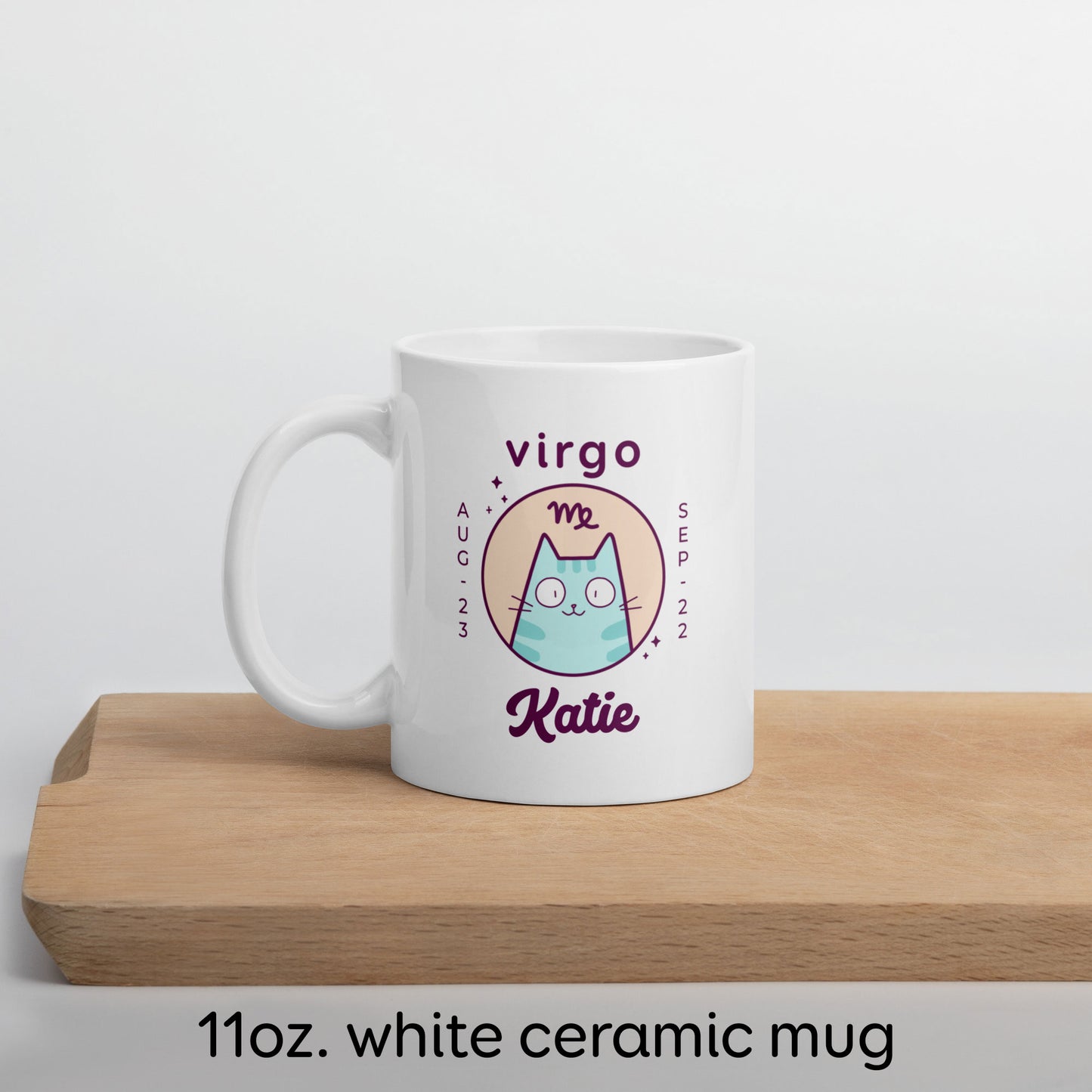 Personalised Virgo Cat Mug