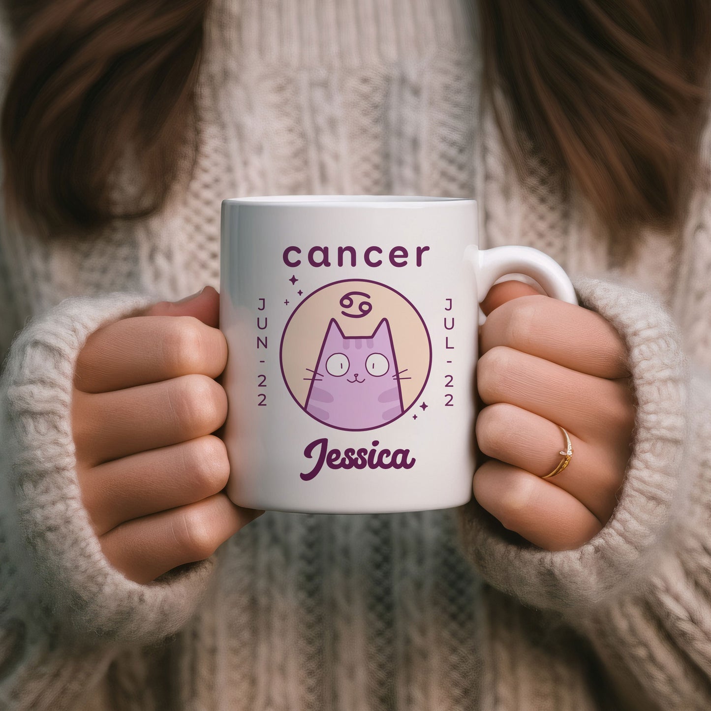 Personalised Cancer Cat Mug