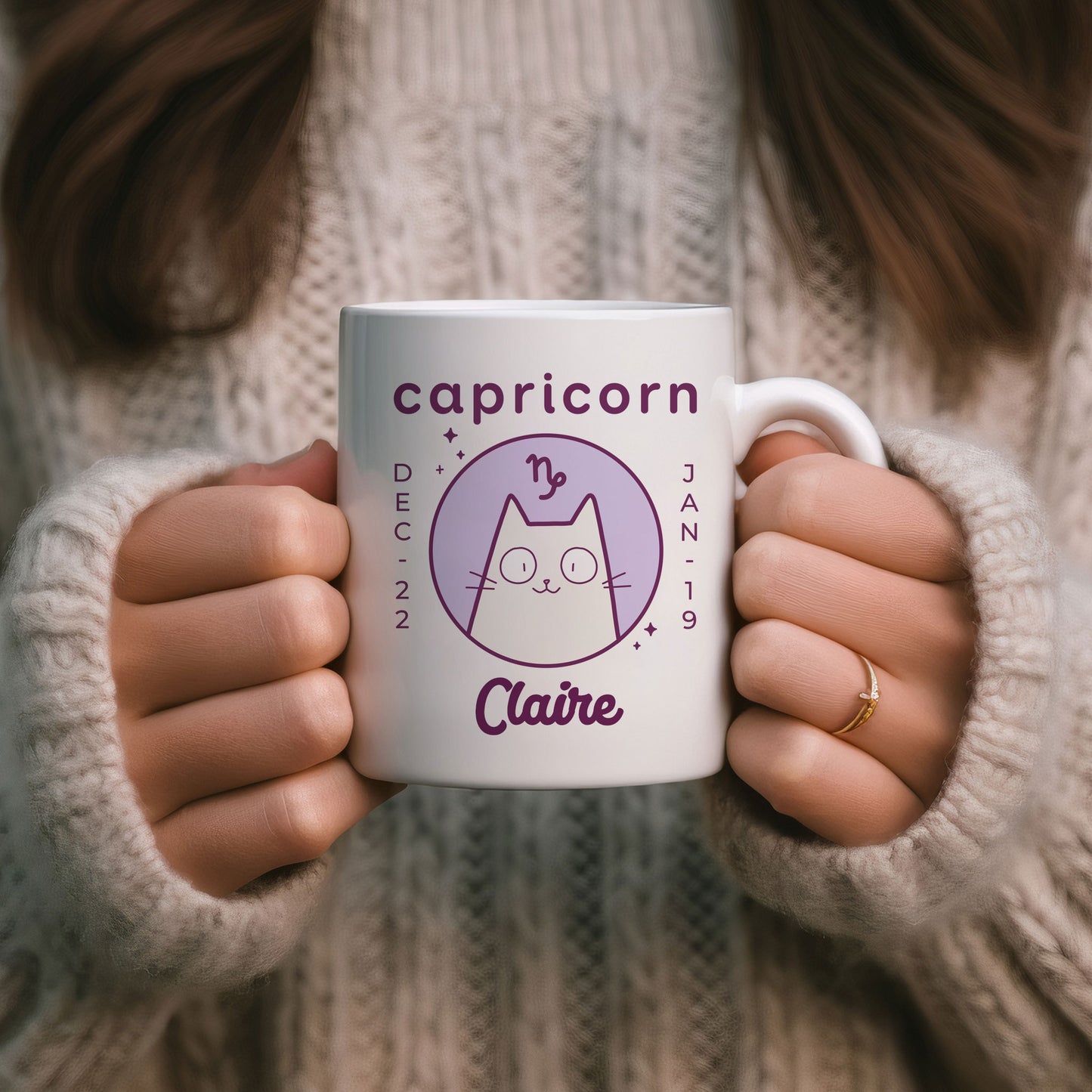 Personalised Capricorn Cat Mug