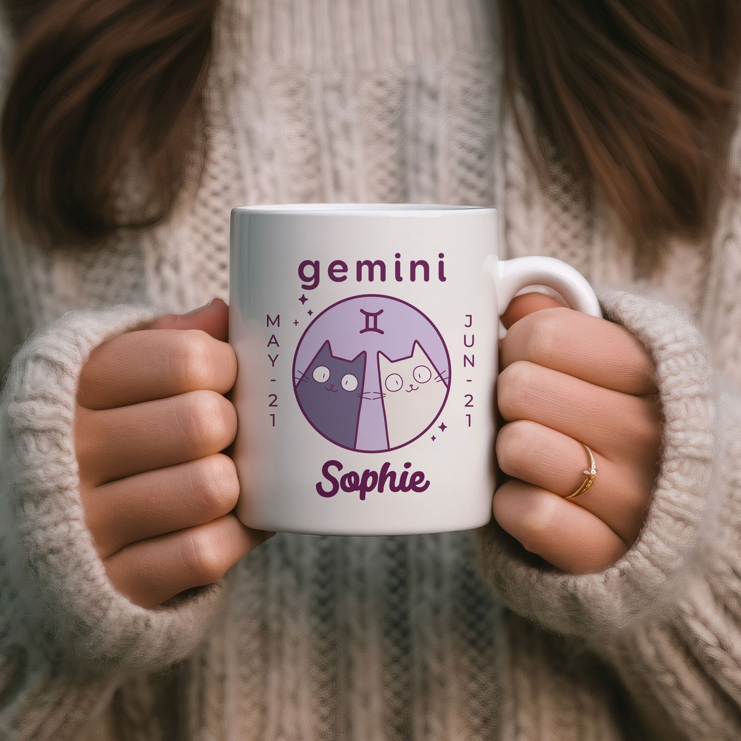 Personalised Gemini Cat Mug