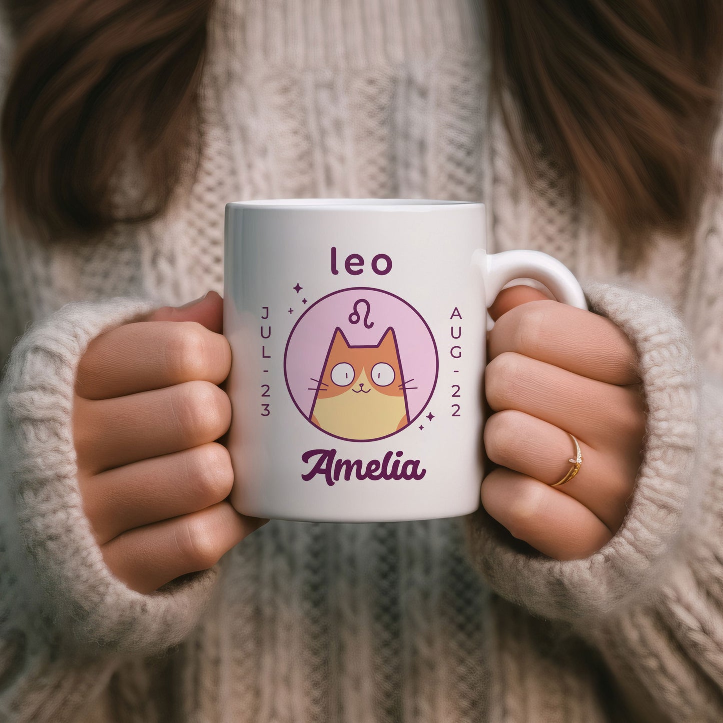 Personalised Leo Cat Mug