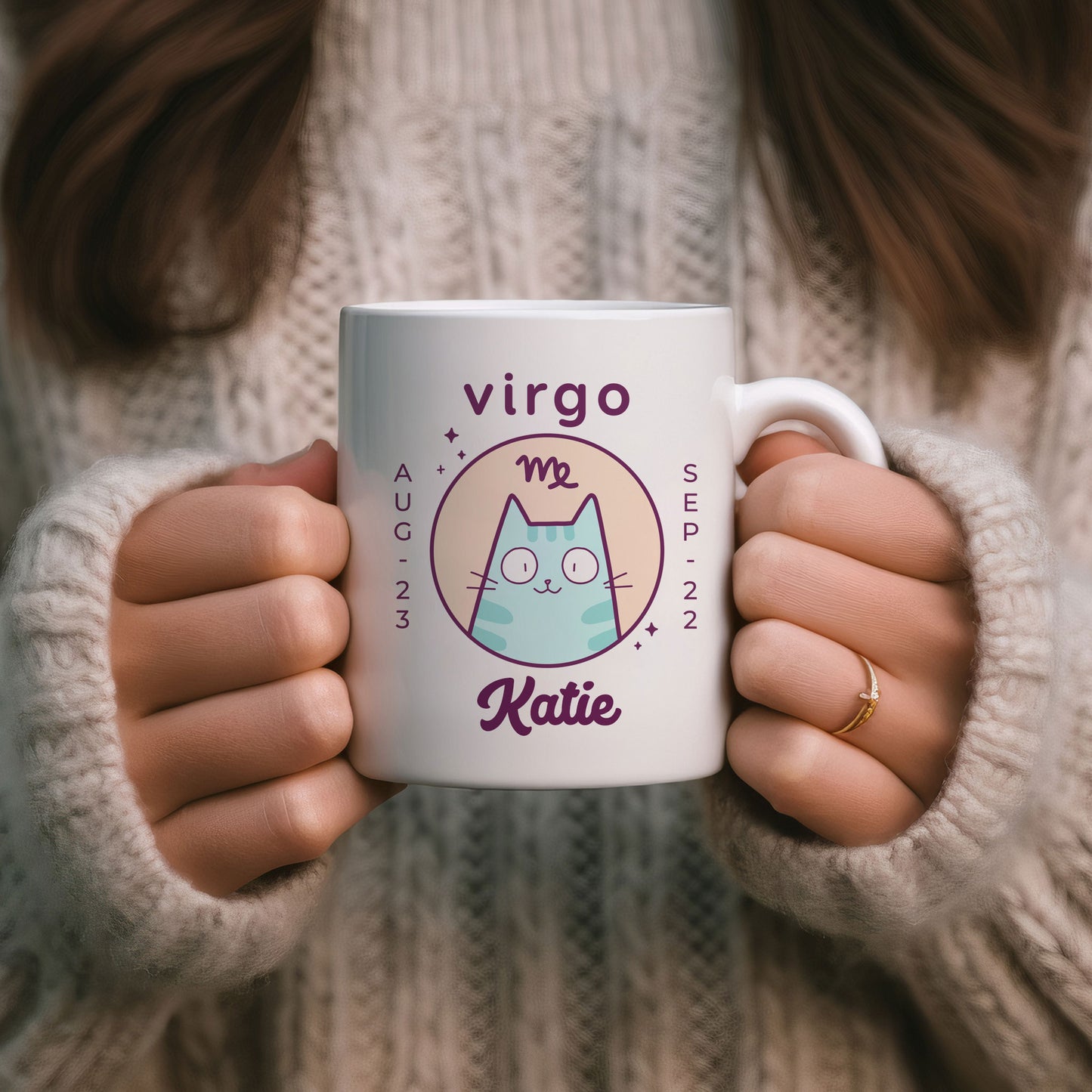 Personalised Virgo Cat Mug