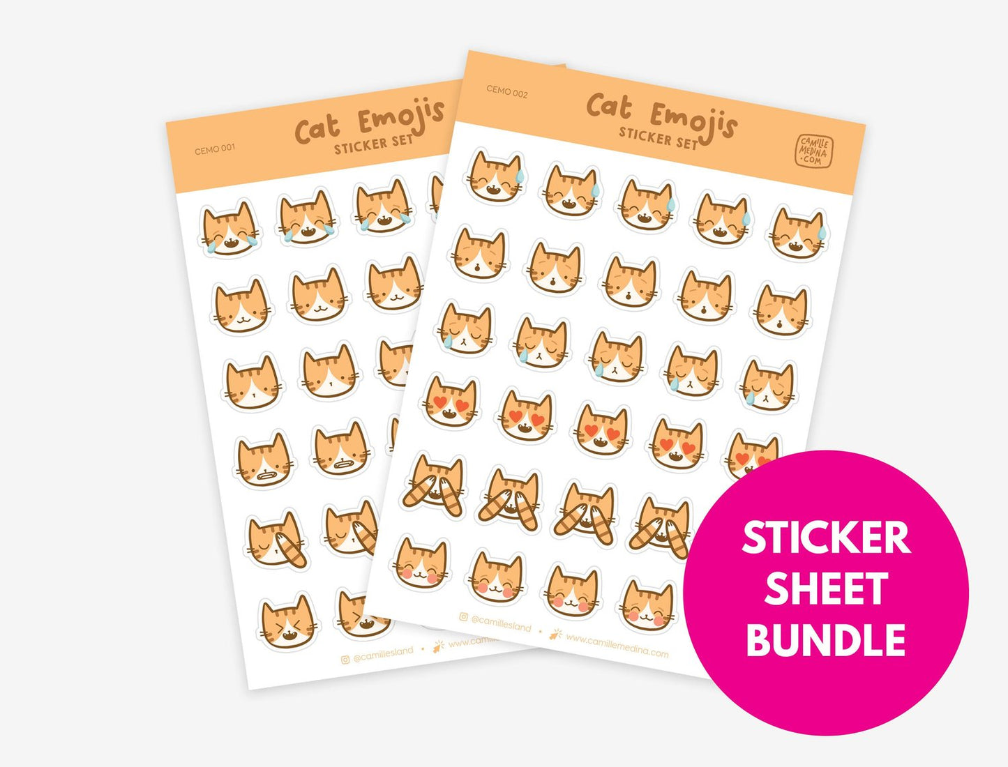 Cat Emojis Stickers Bundle