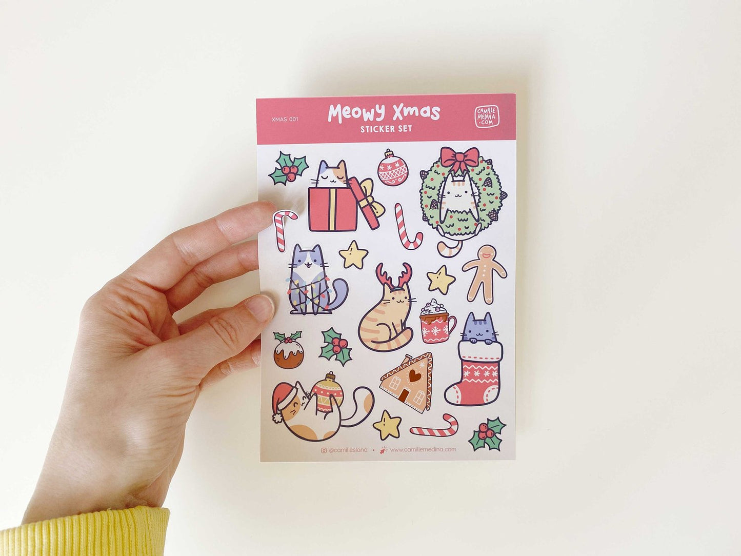 Cat Christmas Sticker Sheet