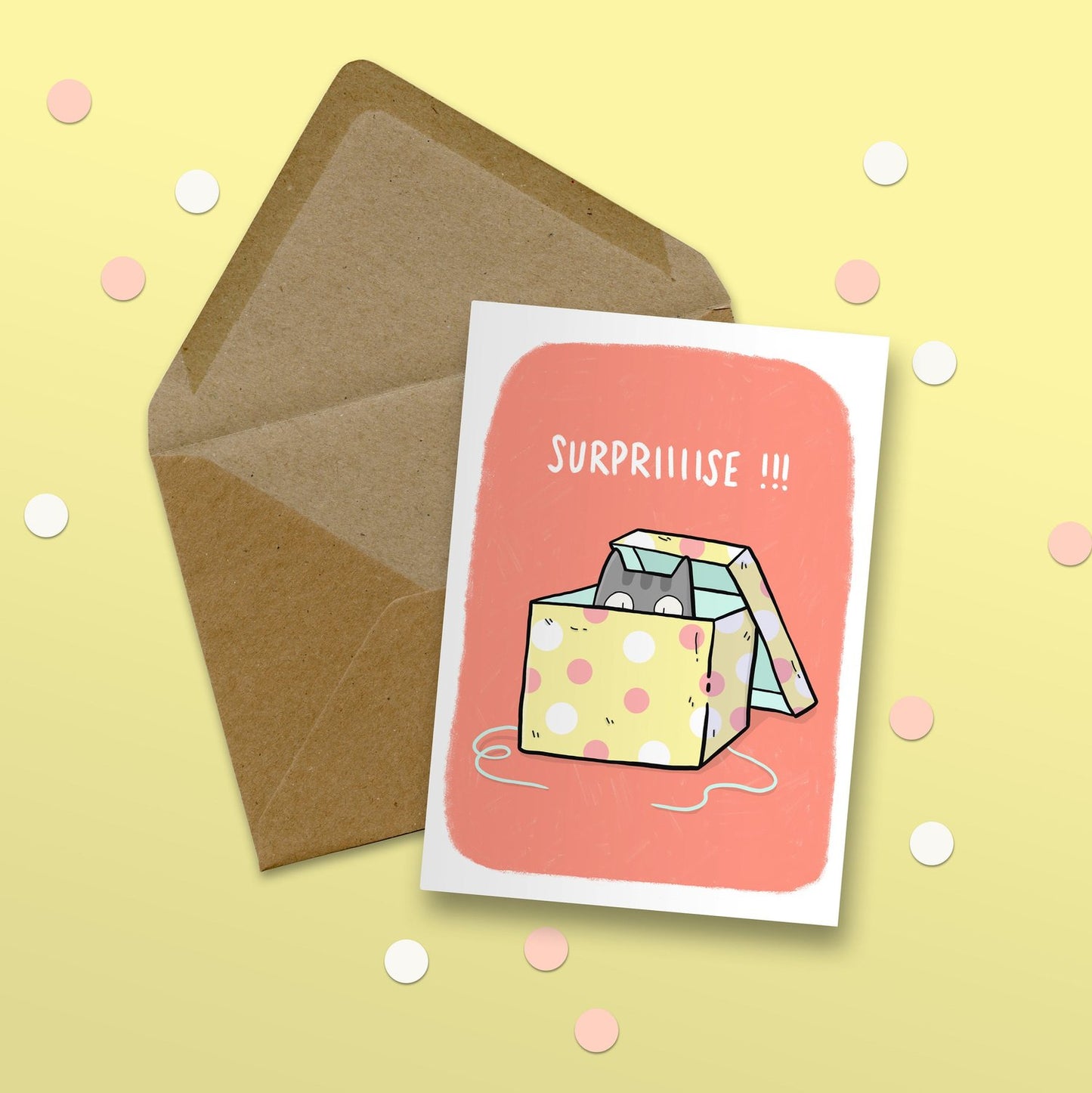 Surprise Cat In Box Card