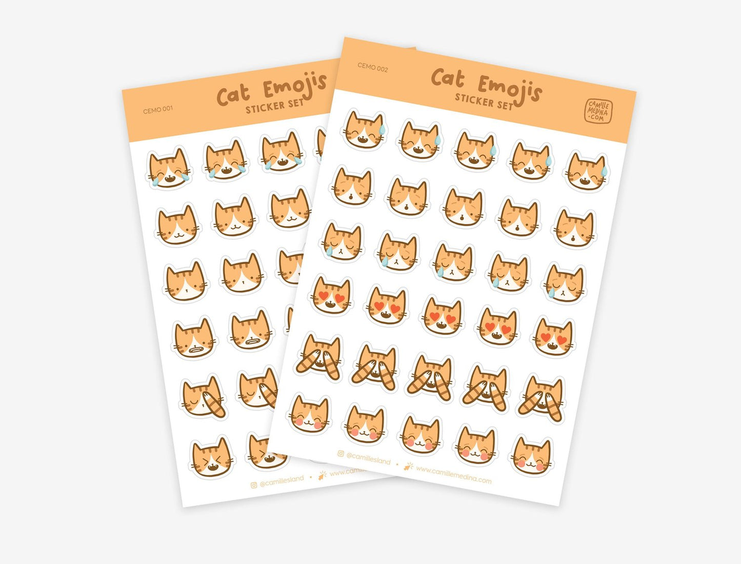 Cat Emojis Stickers Bundle