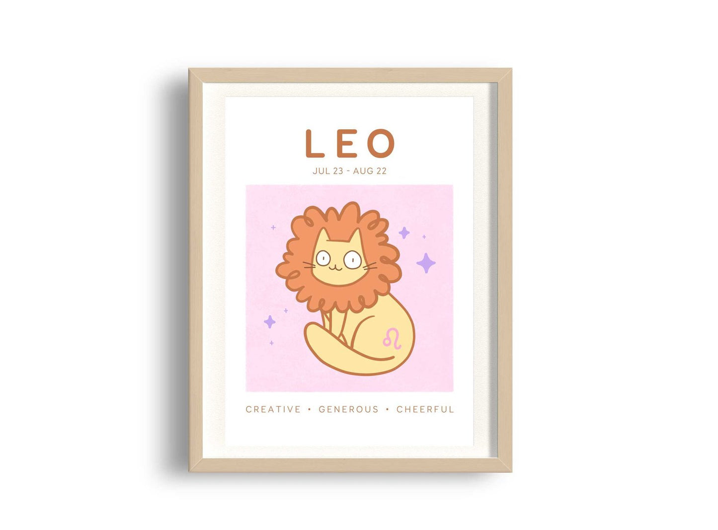 Leo Zodiac Cat Print (A5)