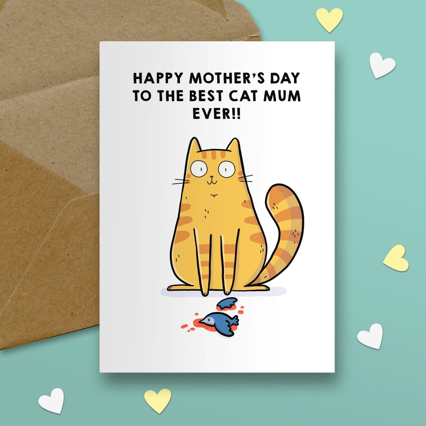 Best Cat Mum Ever Cat And Dead Bird Card