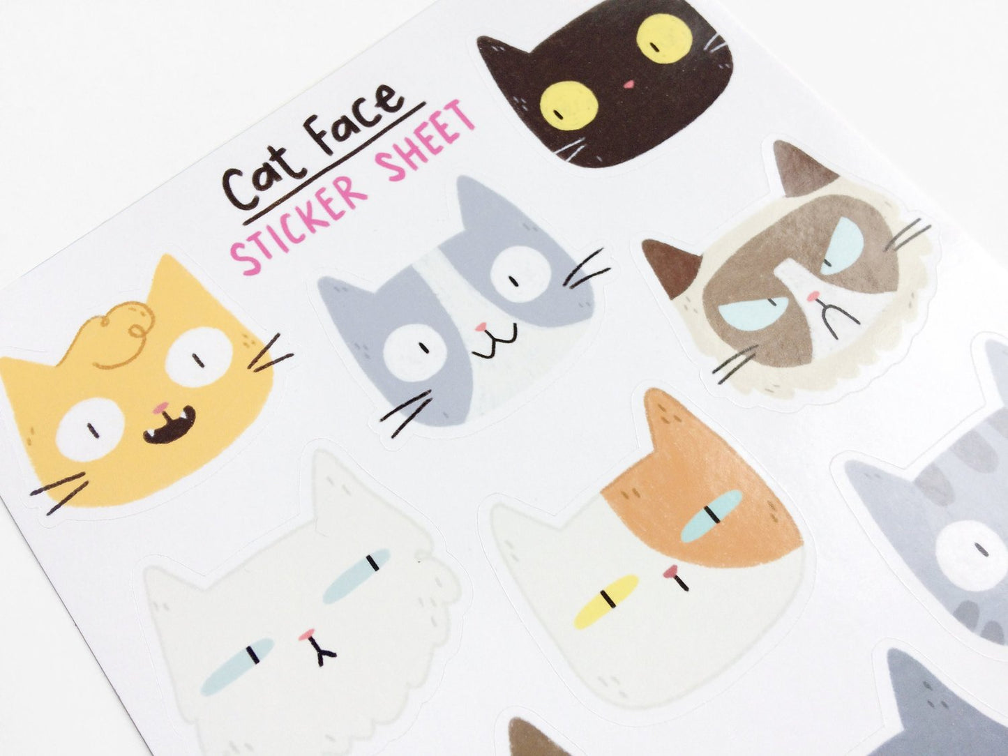 Cat Face Sticker Sheet