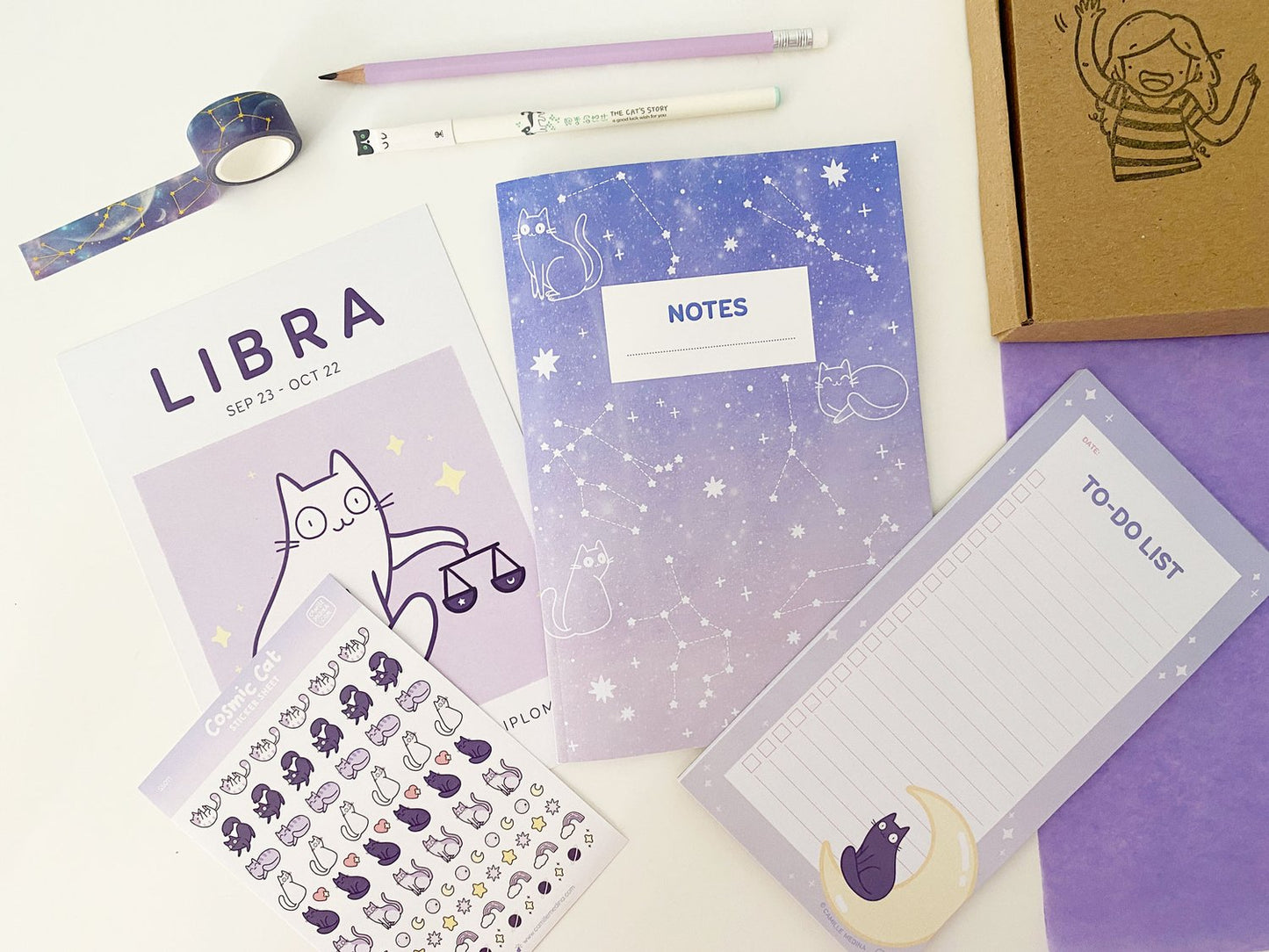 A5 Cats & Zodiac Constellations Notebook
