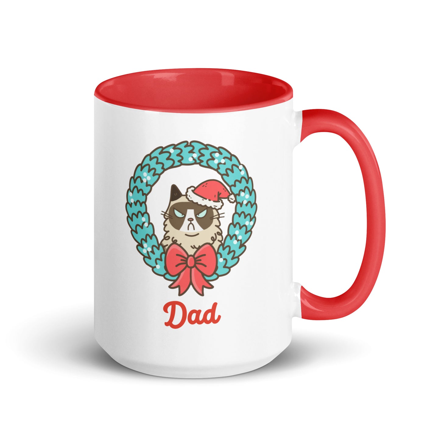 Personalised Grumpy Christmas Cat Mug