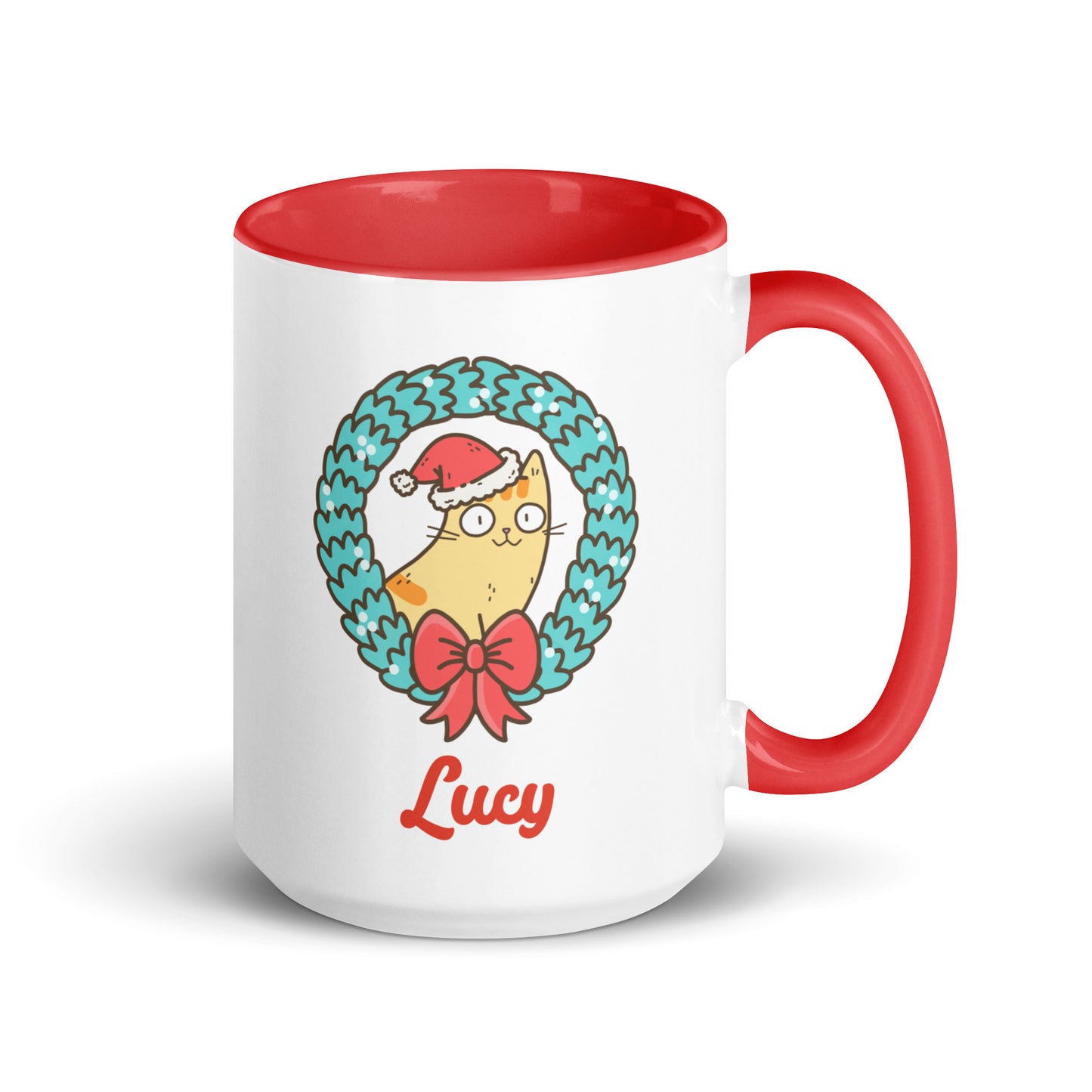 Personalised Happy Christmas Cat Mug