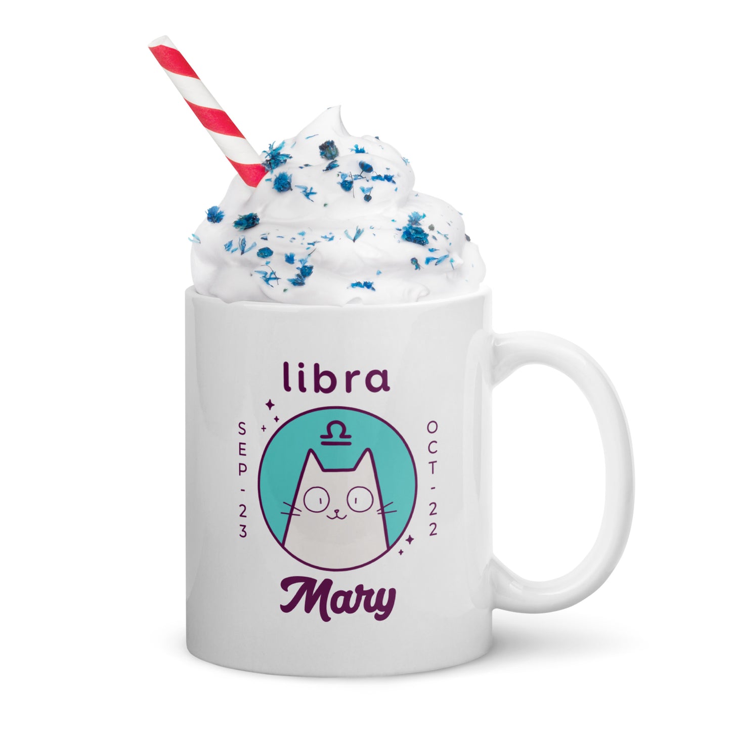 Personalised Libra Cat Mug