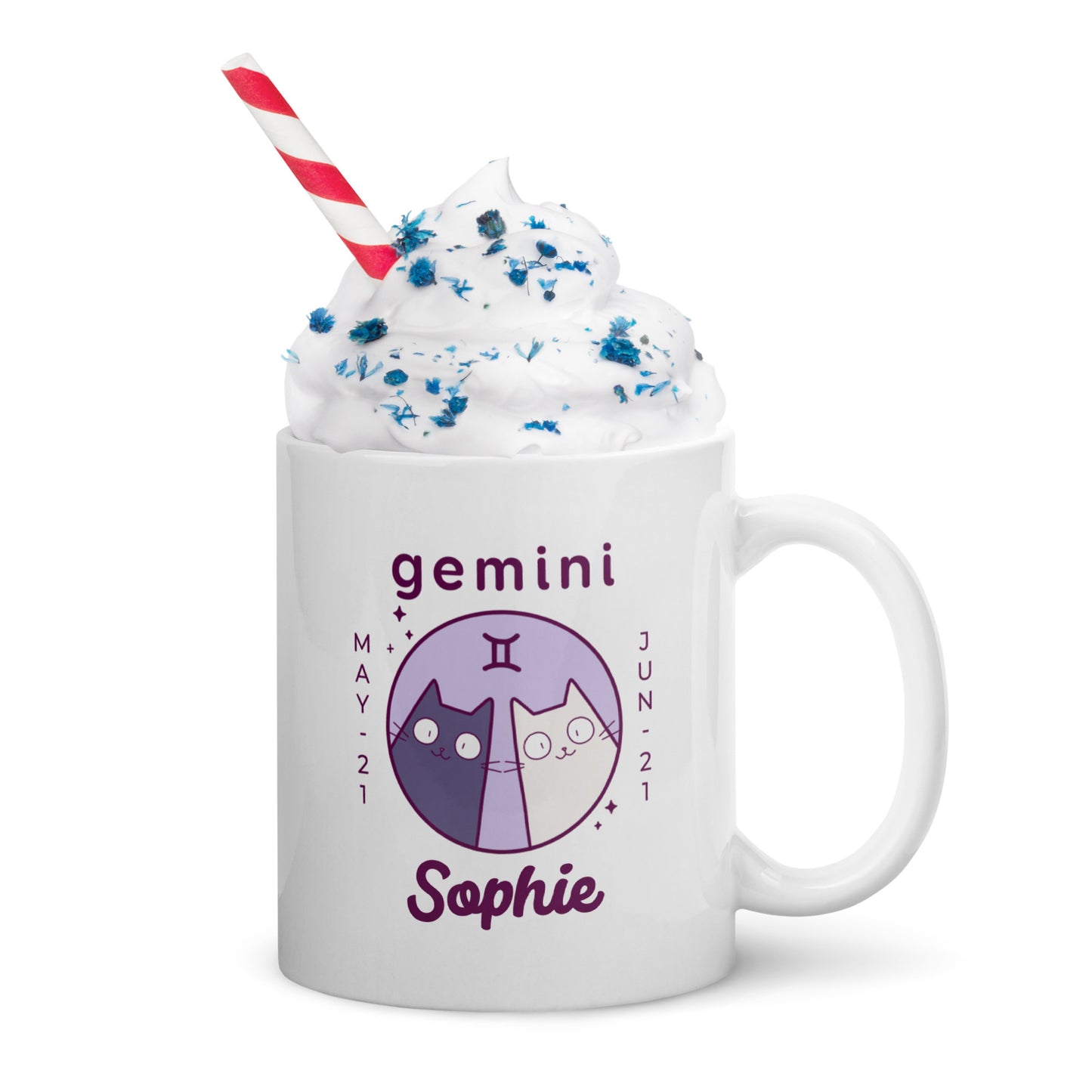 Personalised Gemini Cat Mug