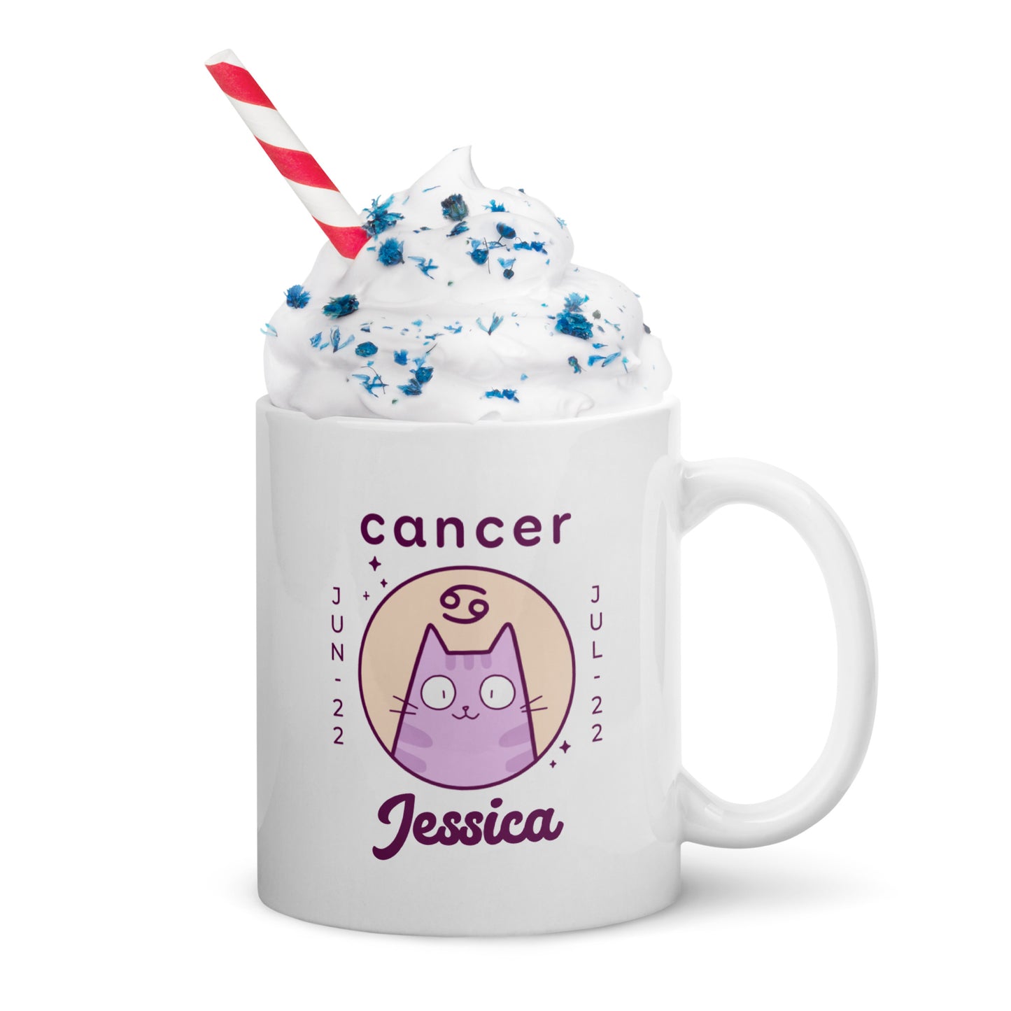 Personalised Cancer Cat Mug