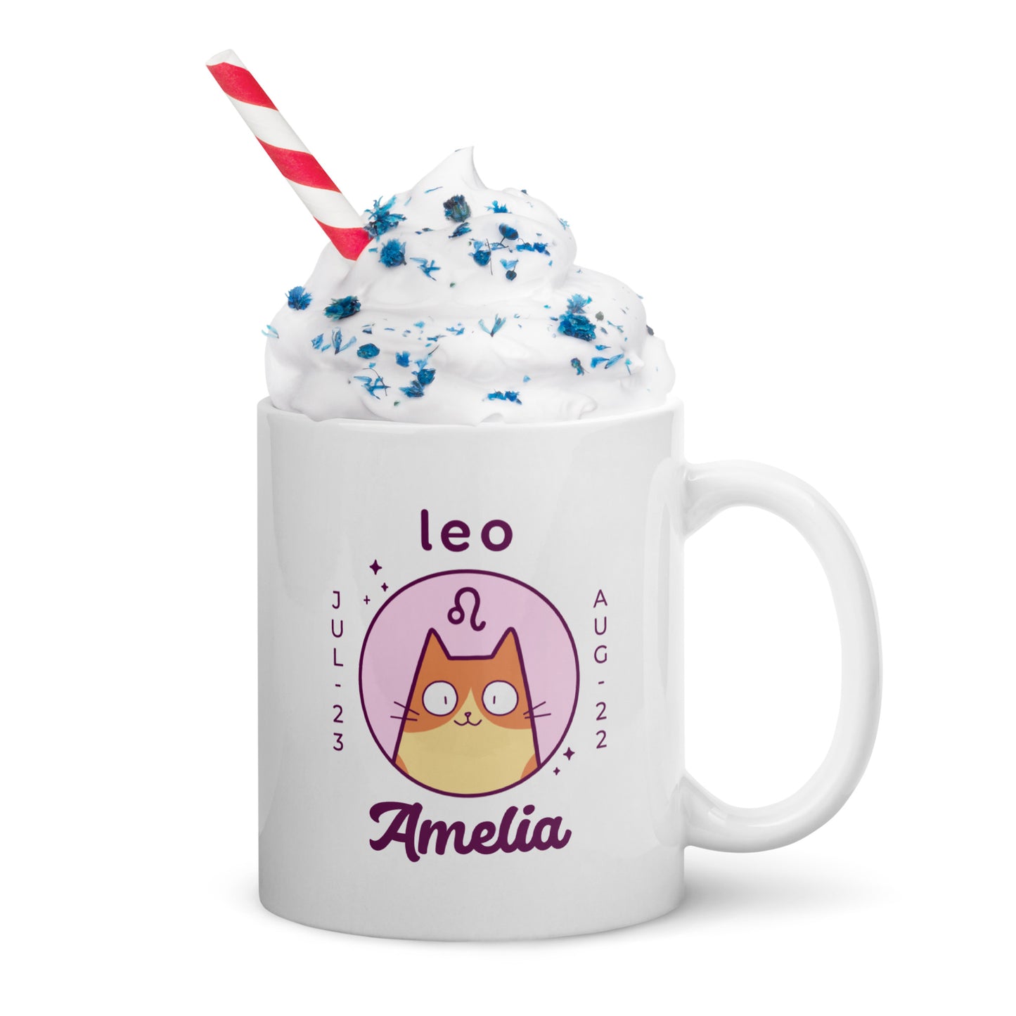 Personalised Leo Cat Mug