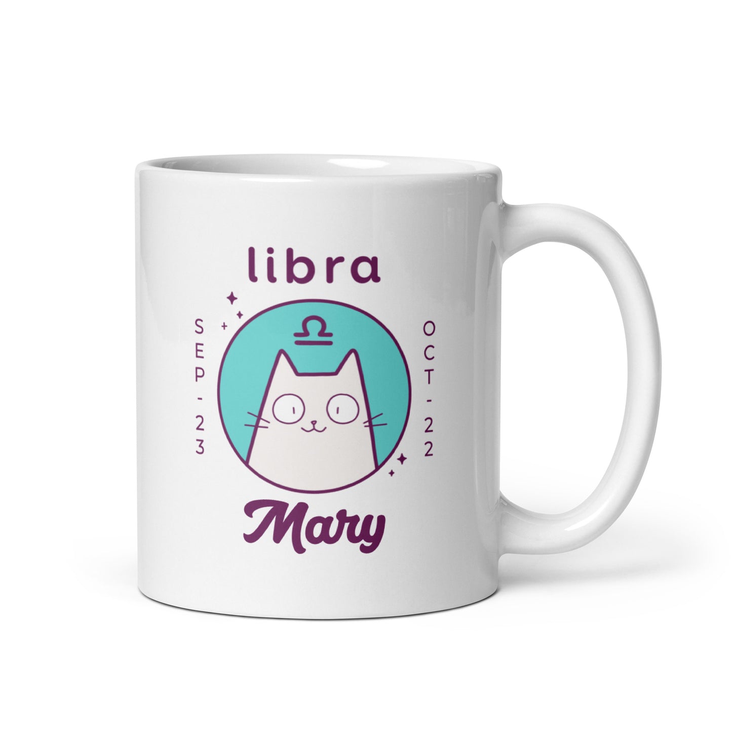 Personalised Libra Cat Mug