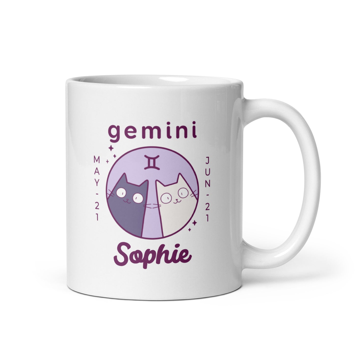 Personalised Gemini Cat Mug