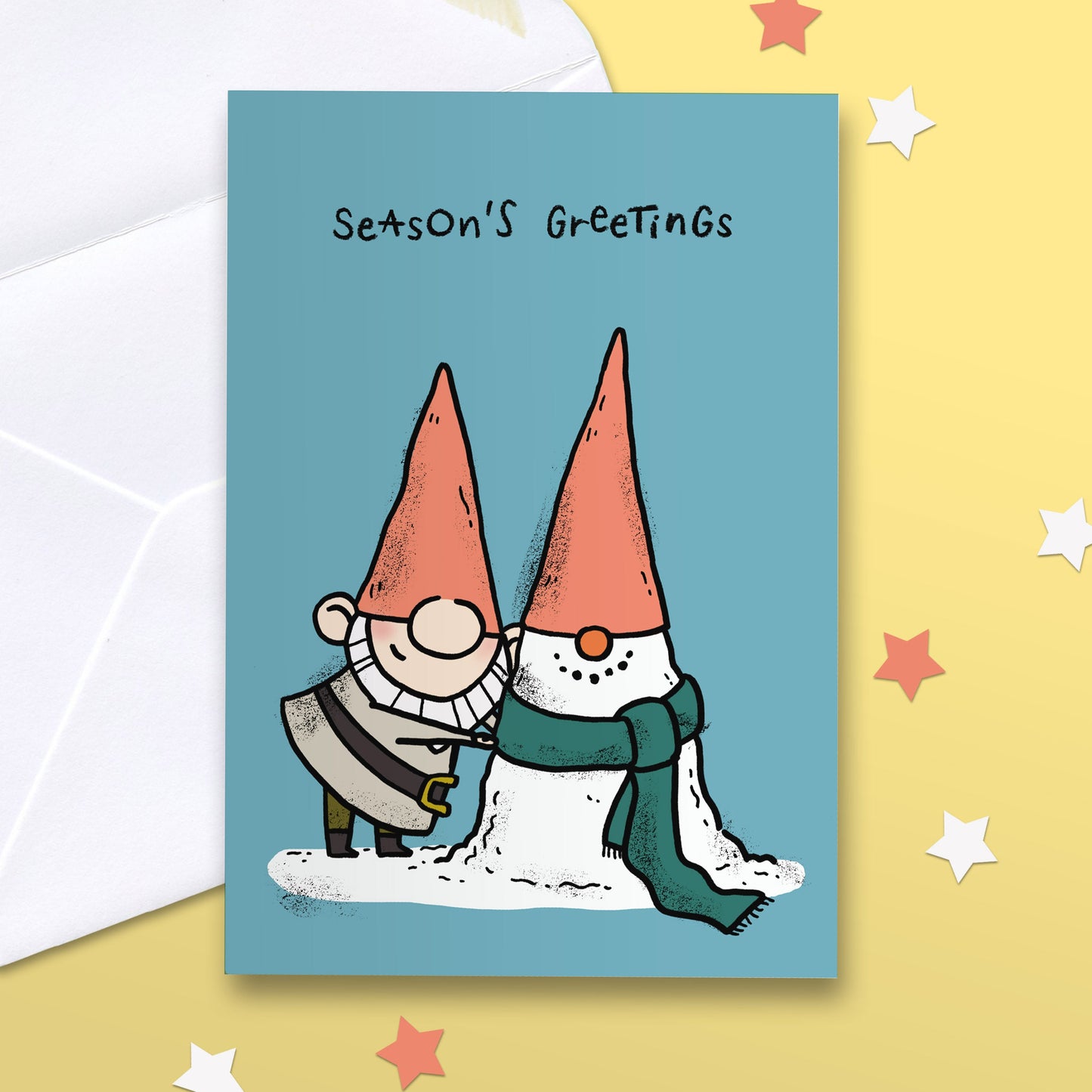 Pack of 6 Winter Holiday Gnomes Cards
