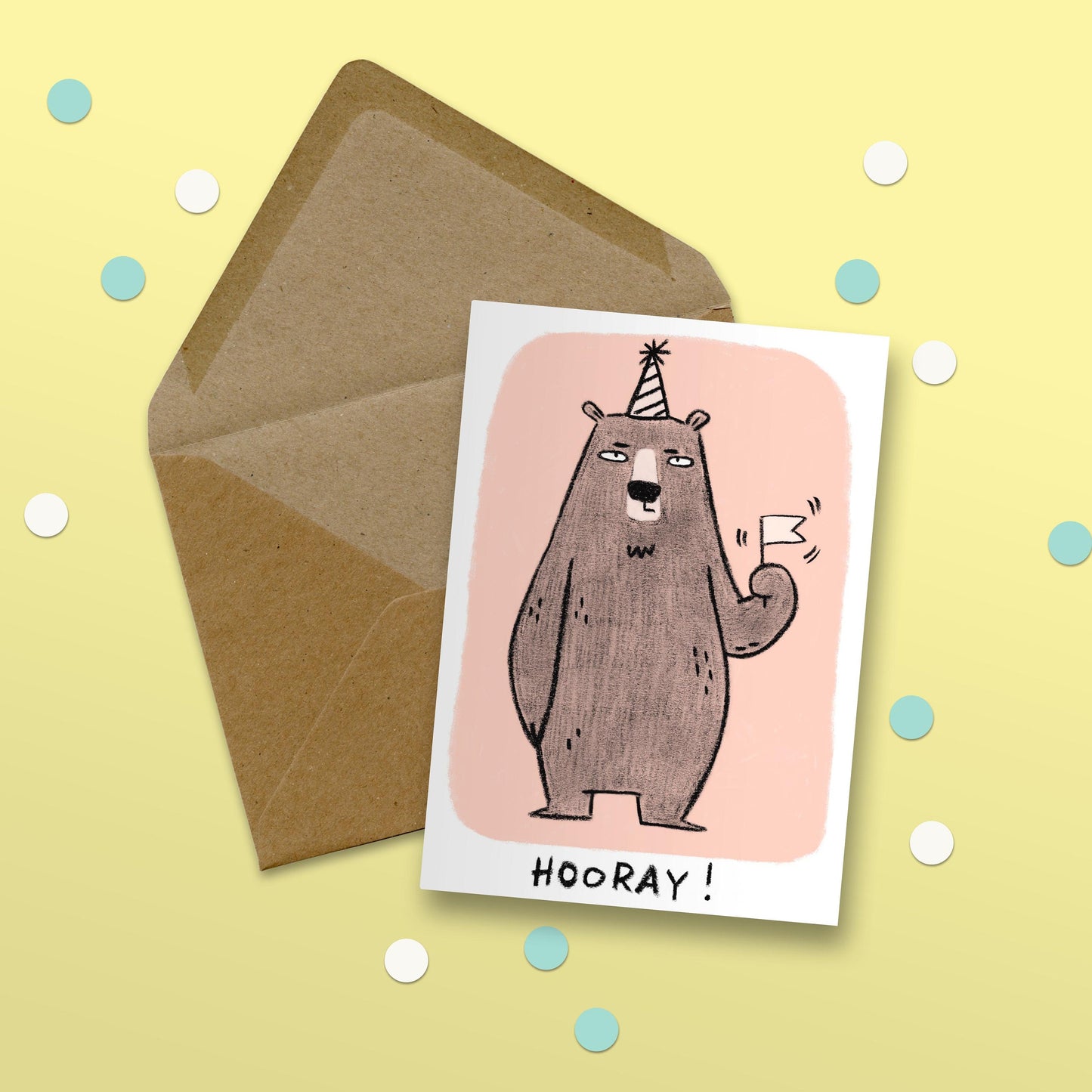 Hooray Bear Card