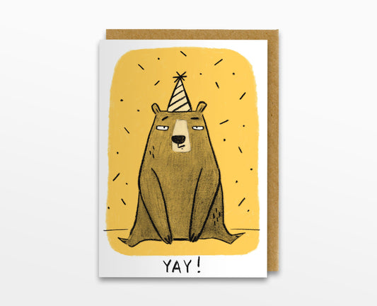 Yay Bear Birthday Card
