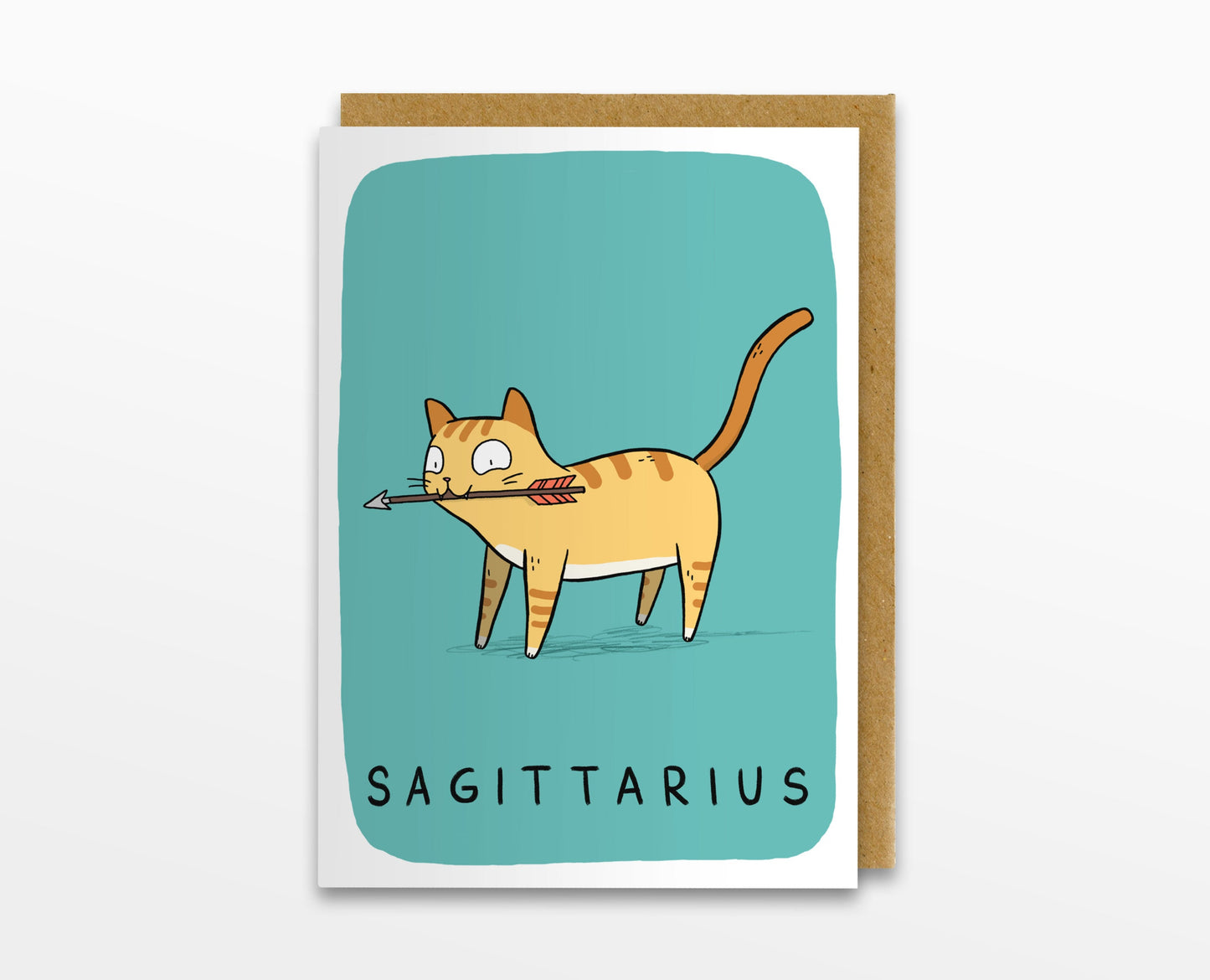 Sagittarius Zodiac Cat Card