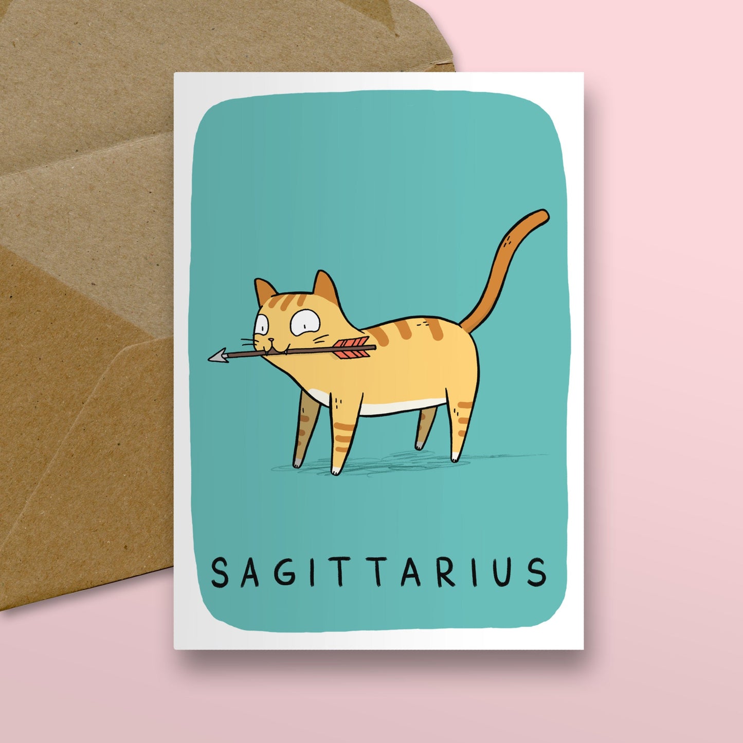 Sagittarius Zodiac Cat Card