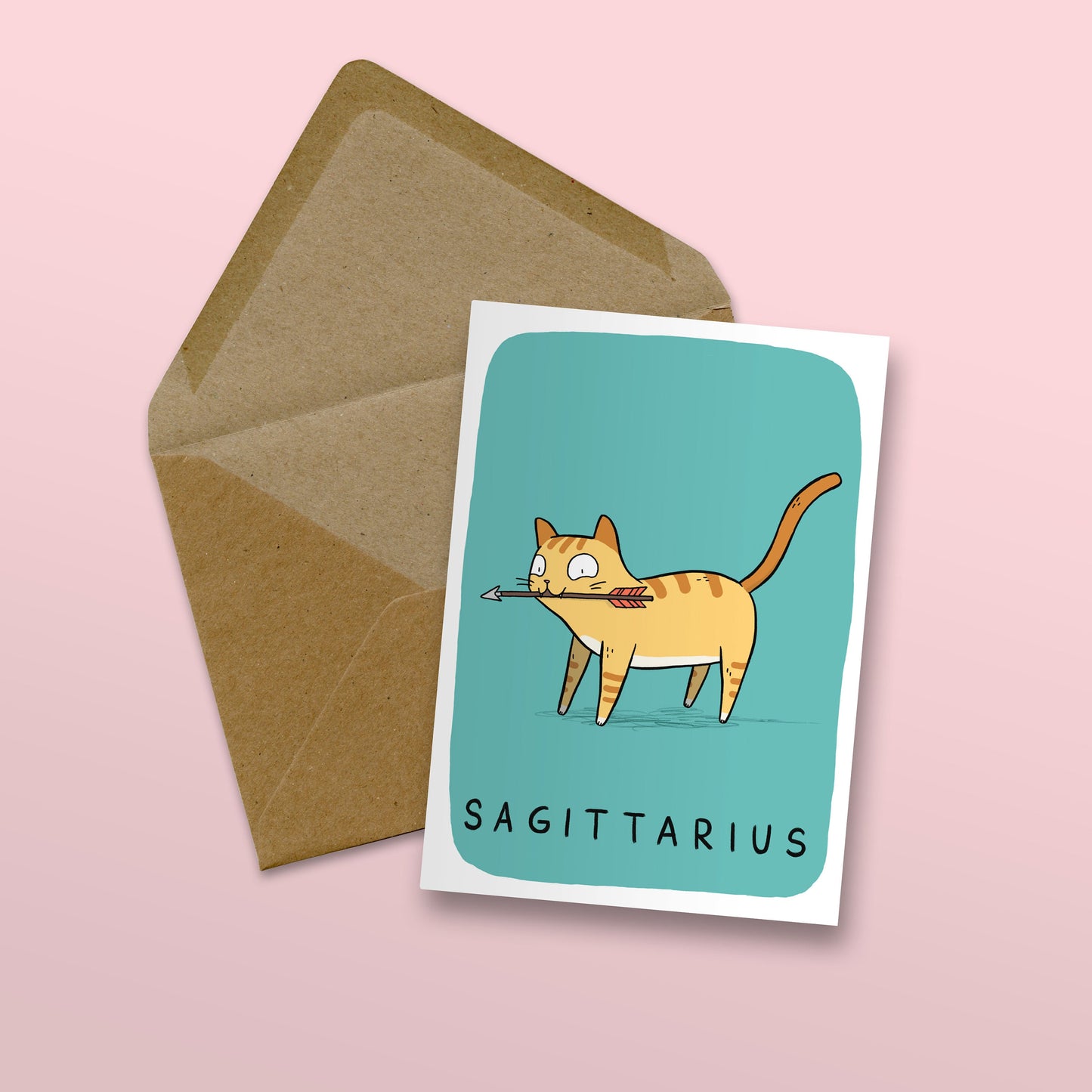 Sagittarius Zodiac Cat Card