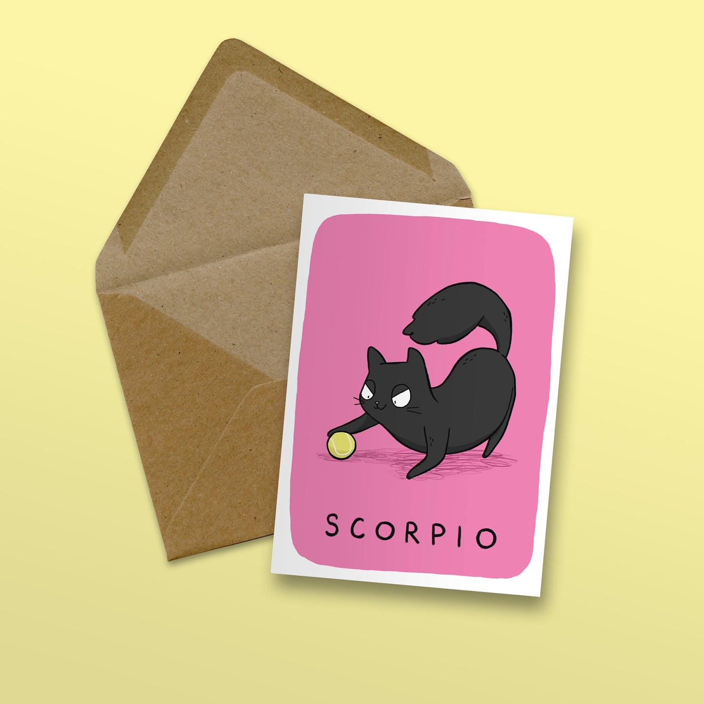 Scorpio Zodiac Cat Card