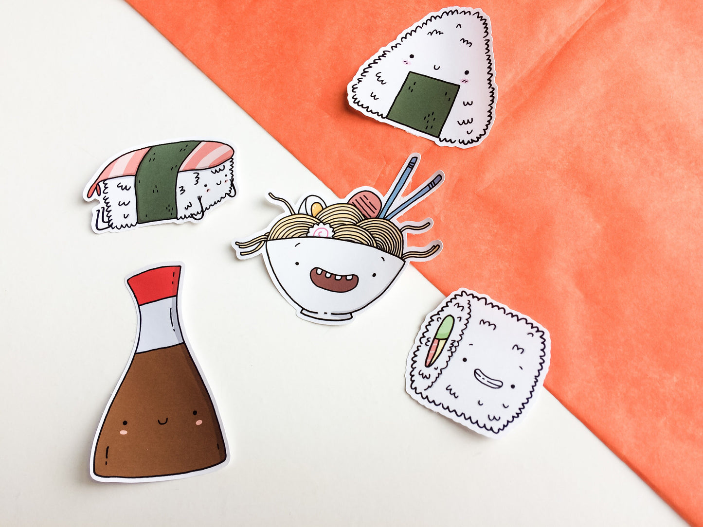 Rice Friends Pack of 5 Sushi Stickers